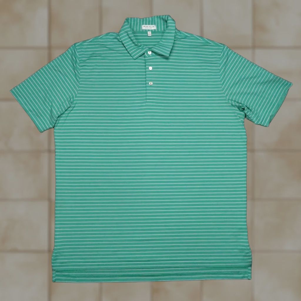 Peter Millar VINTAGE Peter Millar Shirt Mens XL Green Striped Polo Exercises? (Note: No additional text allowed) Size US XL / EU 56 / 4 - 1 Thumbnail
