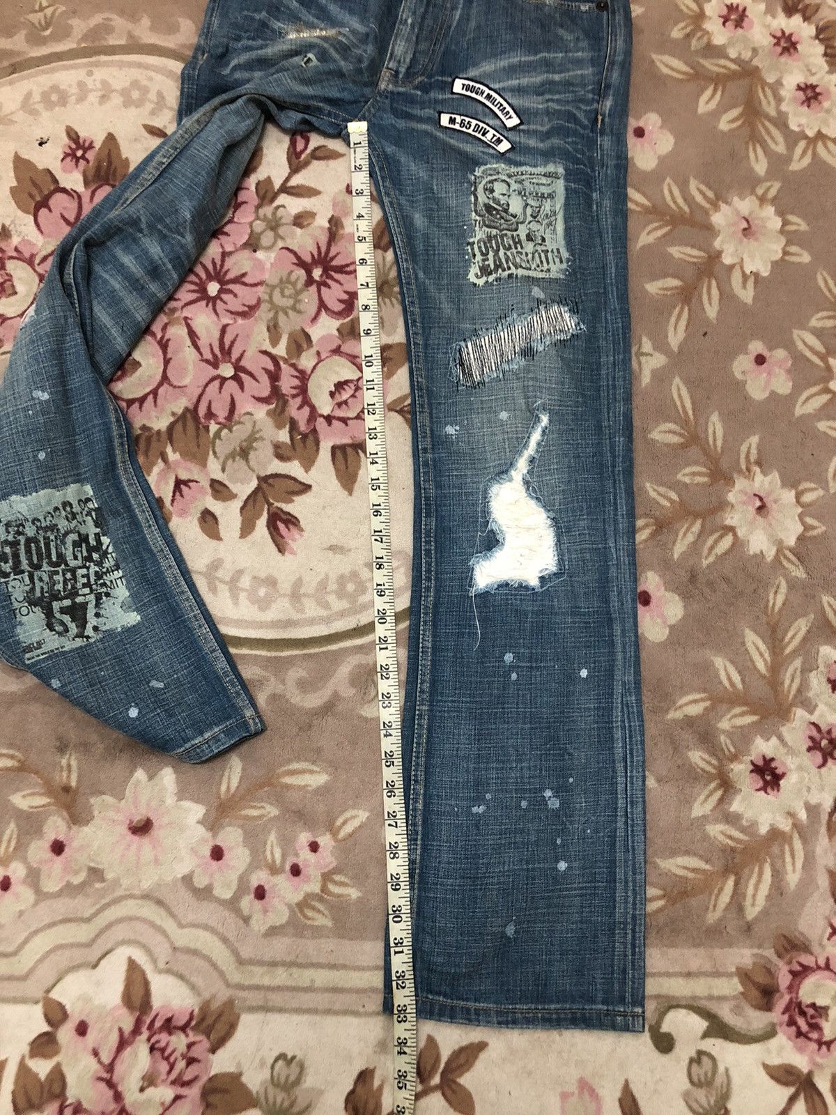 If Six Was Nine Distressed denim punk Japanese very rare Size US 33 - 16 Thumbnail