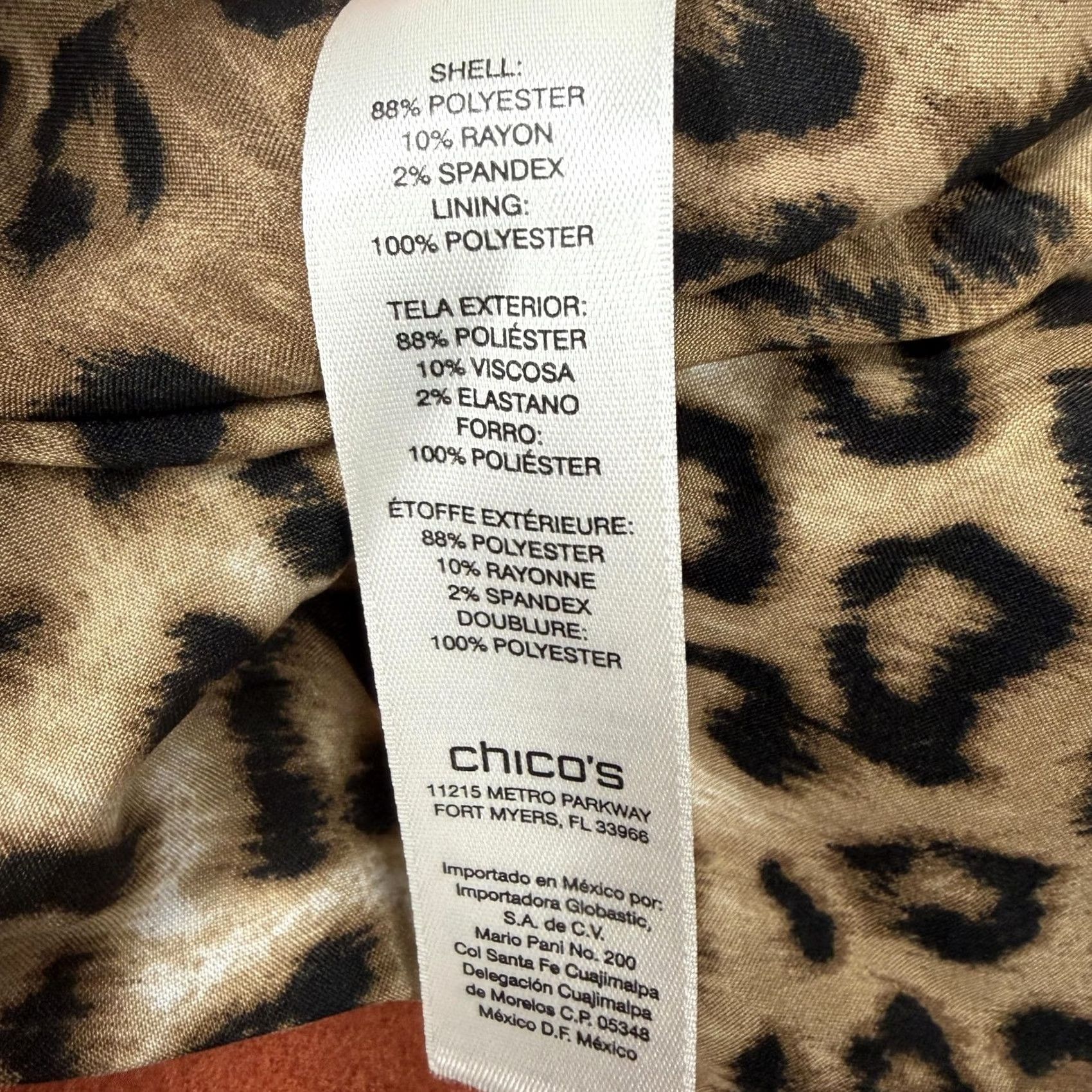 Vintage Chico's Jacket size 2 Orange Leopard Lined 3/4 Sleeve Single-Breasted Button Office Casual Womens Vintage No Size XS / US 0-2 / IT 36-38 - 6 Thumbnail