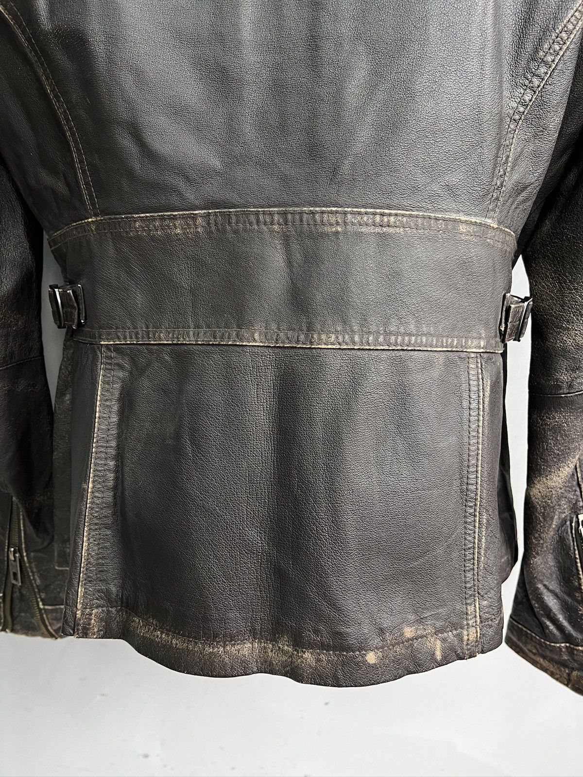 14th Addiction 14th addiction style leather distressed racing zipper jacket Size US M / EU 48-50 / 2 - 9 Thumbnail