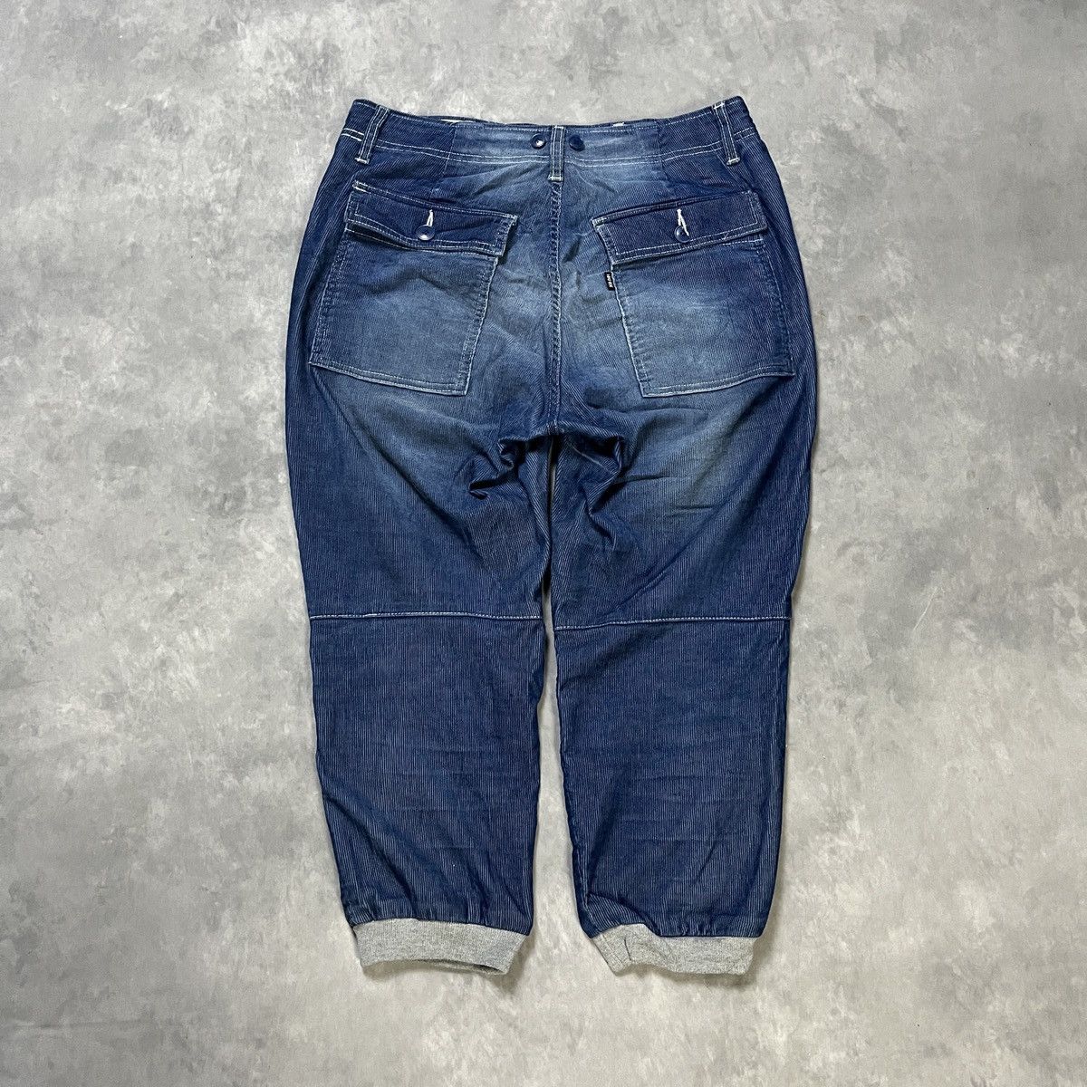 Ne-Net Nenèt Indigo Corduroy Zipper Pocket Pants Cropped Tapered Size US 30 / EU 46 - 8 Thumbnail