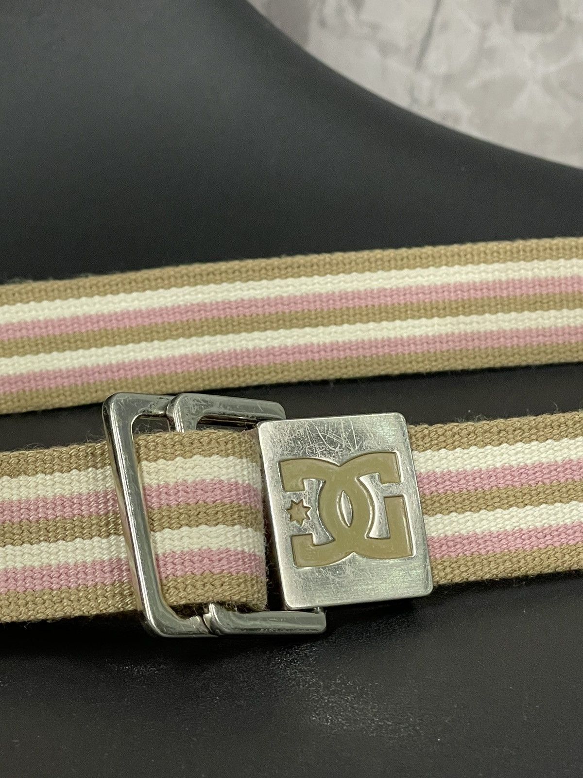 DC × Vintage DC Shoes Y2K Pink Striped Glamour Skate Belt Size ONE SIZE - 5 Thumbnail