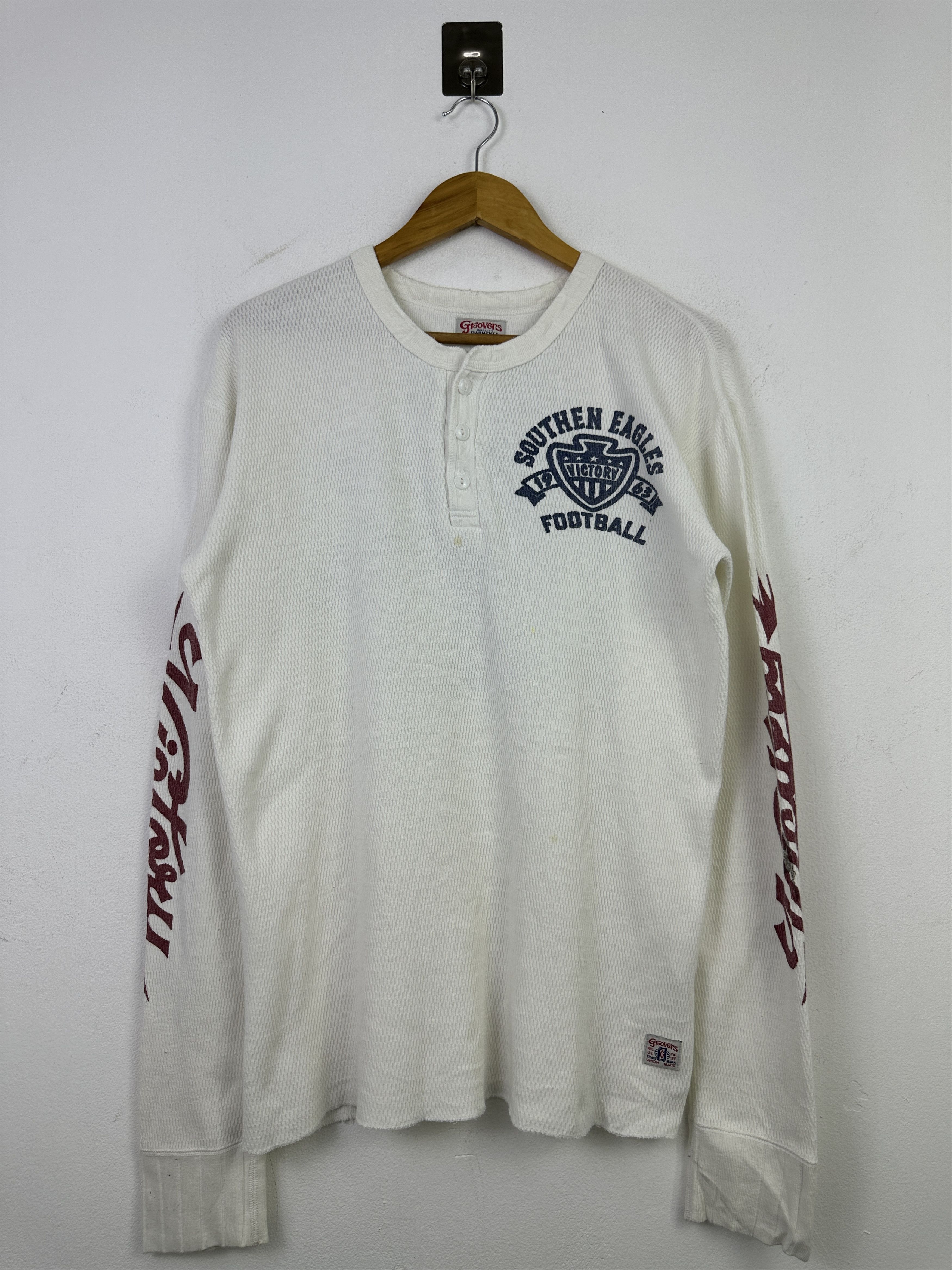 Other Vintage Groovers Southern Eagles Waffle Henley BP005 Size US XL / EU 56 / 4 - 1 Thumbnail
