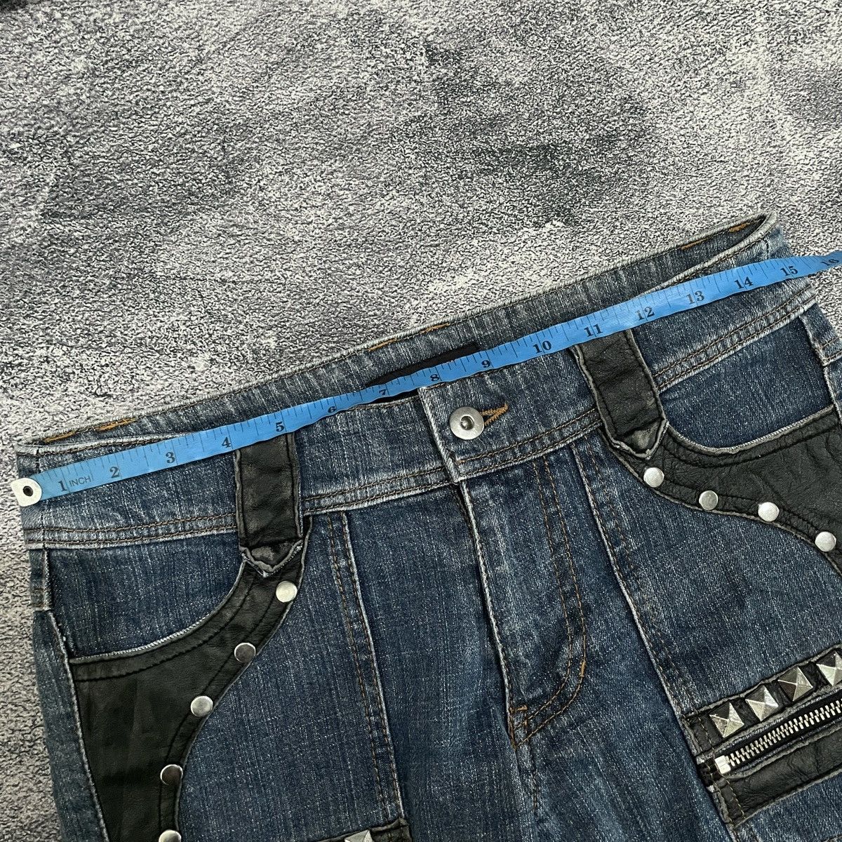 Flared Algonquins bondage punk studded denim pants