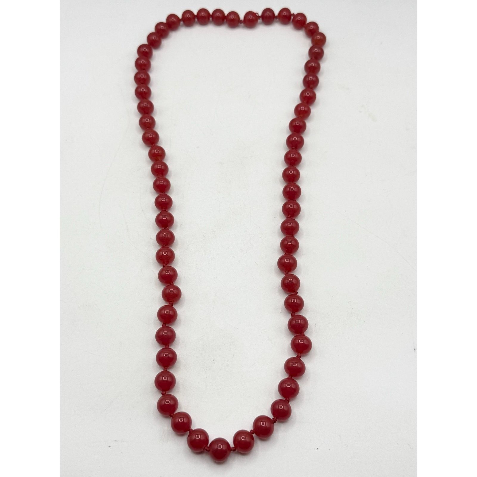 Vintage Vintage red stone beaded long necklace Size ONE SIZE - 4 Thumbnail