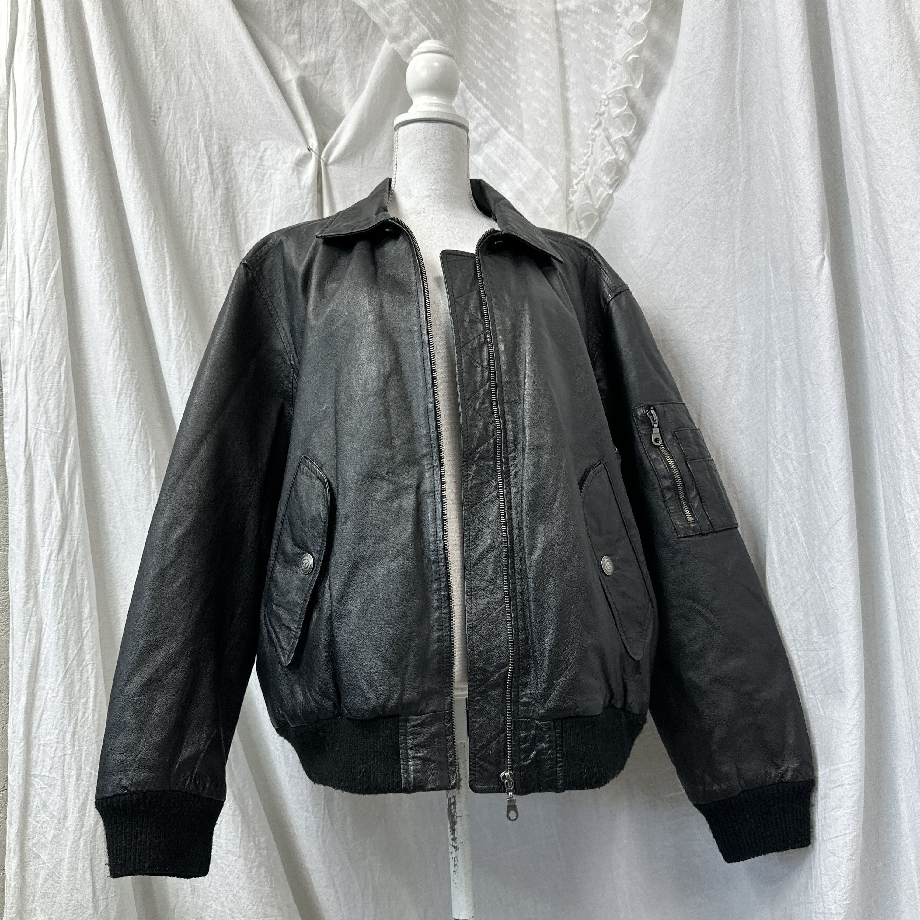 Vintage Vintage Grunge Leather Biker Moto Oversize Jacket 90s Size US XL / EU 56 / 4 - 7 Thumbnail