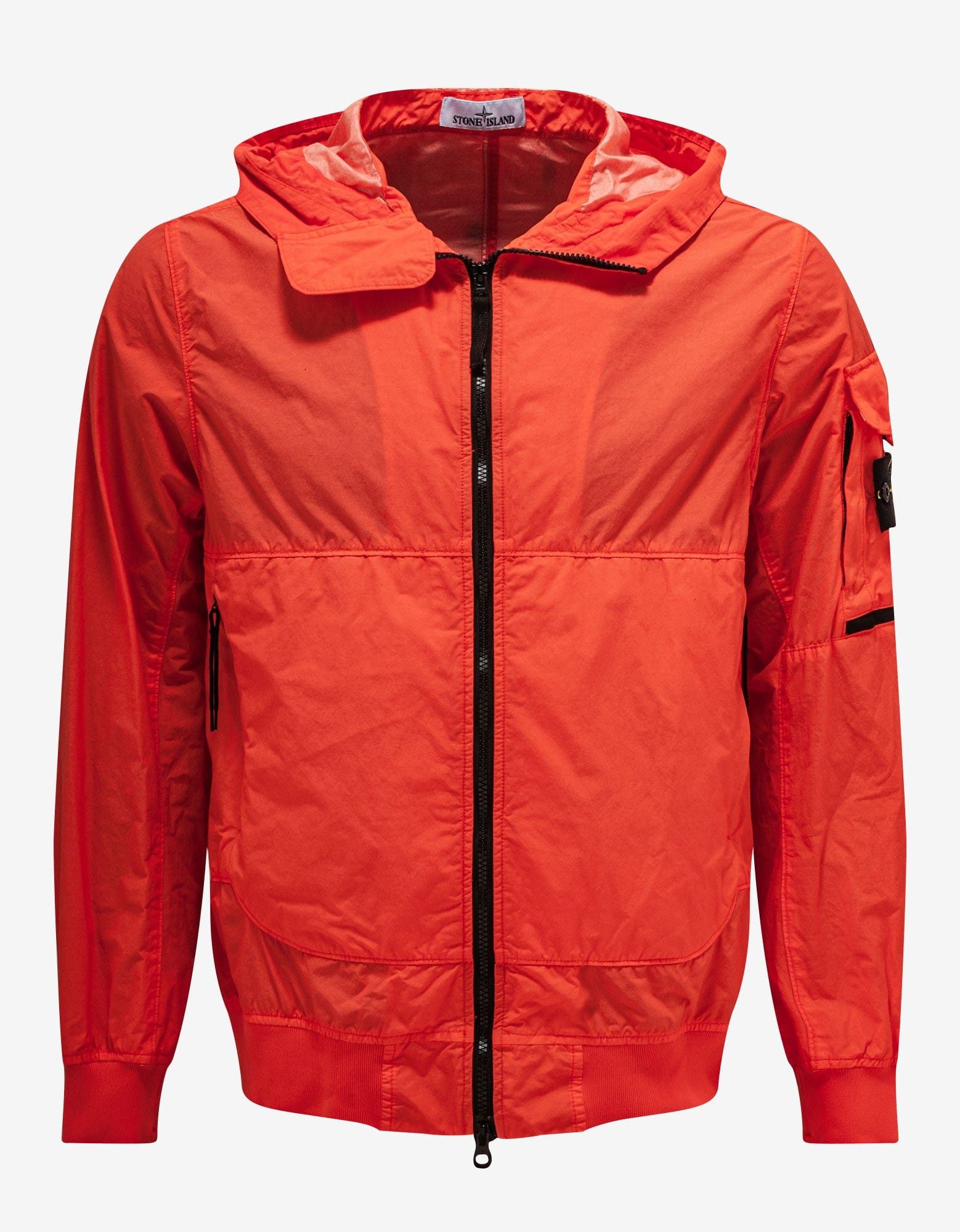 image of Stone Island Orange Naslan Light Watro Windbreaker, Men's (Size Small)