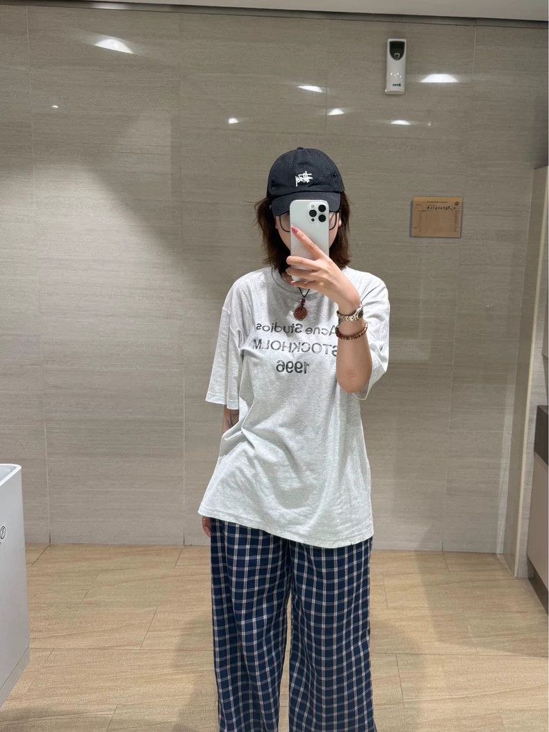 Acne Studios White letter-printed off-the-shoulder round-n