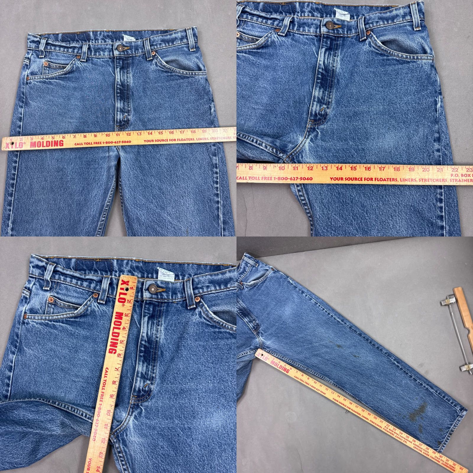 Levi's VINTAGE Levi's Jeans Mens 34x30 Blue 90s Orange Tab 505 Straight Pants Denim 5-Pocket Design Regular Fit Mens Jeans Size US 36 / EU 52 - 9 Thumbnail