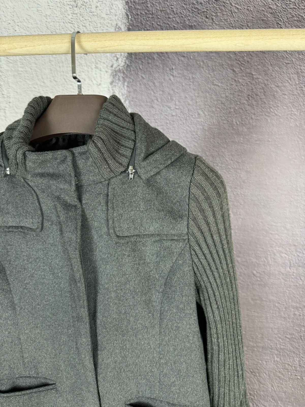 Japanese Brand A.R.T by Ofuon wool grey full zip hooded jacket coat Japan Size M / US 6-8 / IT 42-44 - 4 Thumbnail