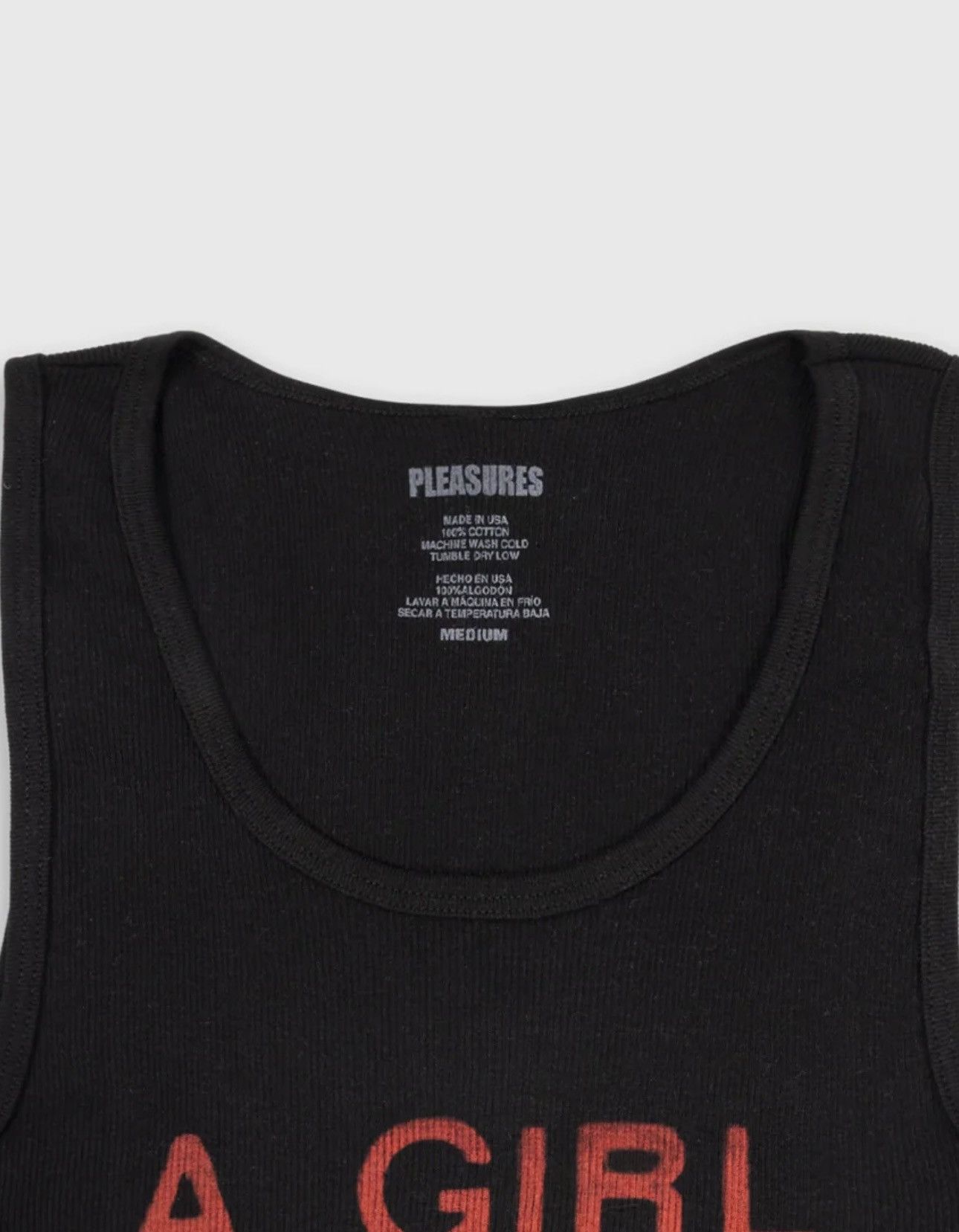 Pleasures Medium Black A Girl is A Gun Tank Top Red Tee Shirt Size M / US 6-8 / IT 42-44 - 5 Thumbnail