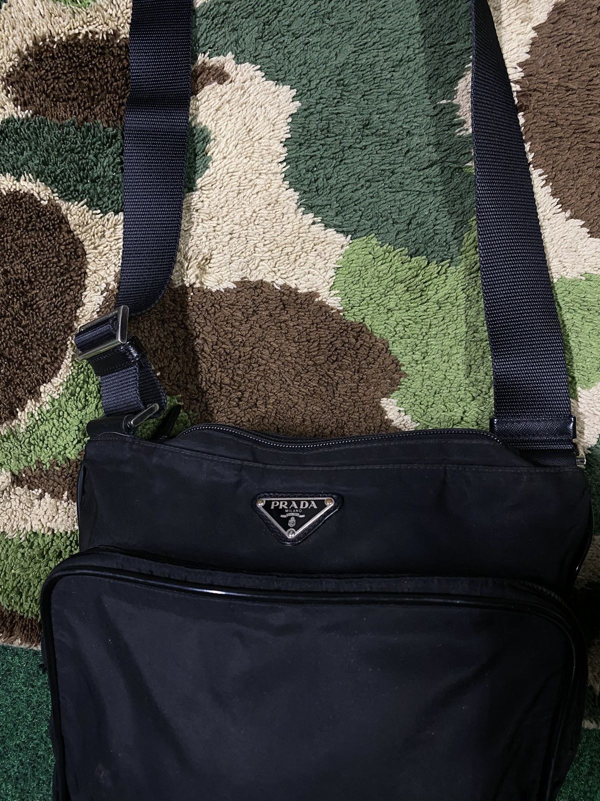 Prada × Vintage Prada Vintage Y2K Nylon Crossbody Messenger Bag 