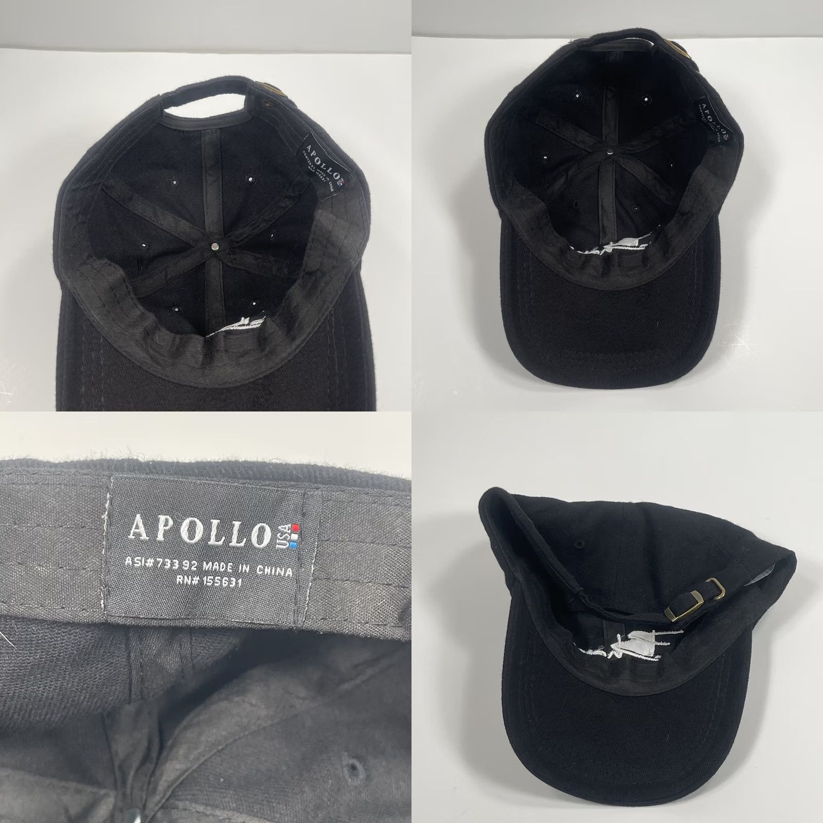 Vintage Apollo Hat Baseball Cap Adult Adjustable StrapBack Black Bhang Embroidered Size ONE SIZE - 8 Thumbnail