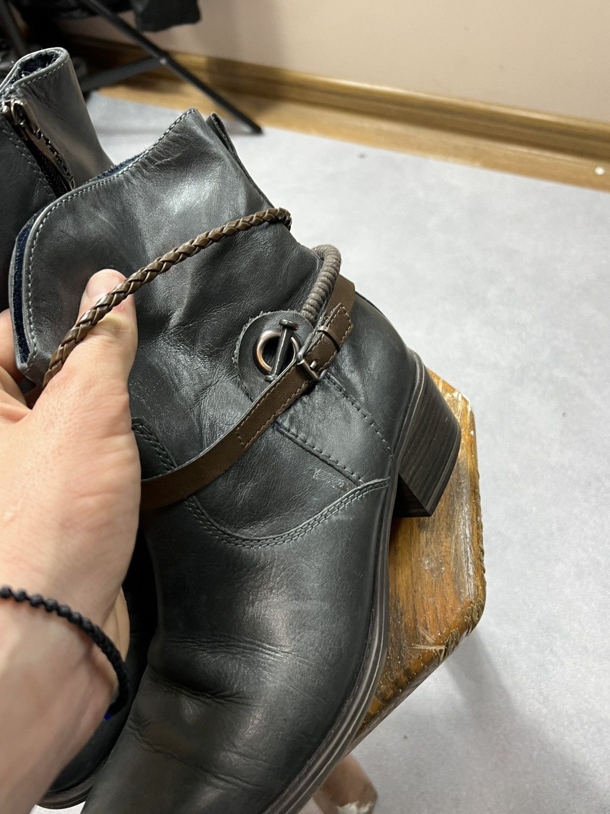 A.S.98 × Vintage RARE AS 98 STYLE VINTAGE LEATHER ANKLE BOOTS Size US 9 / IT 39 - 3 Thumbnail