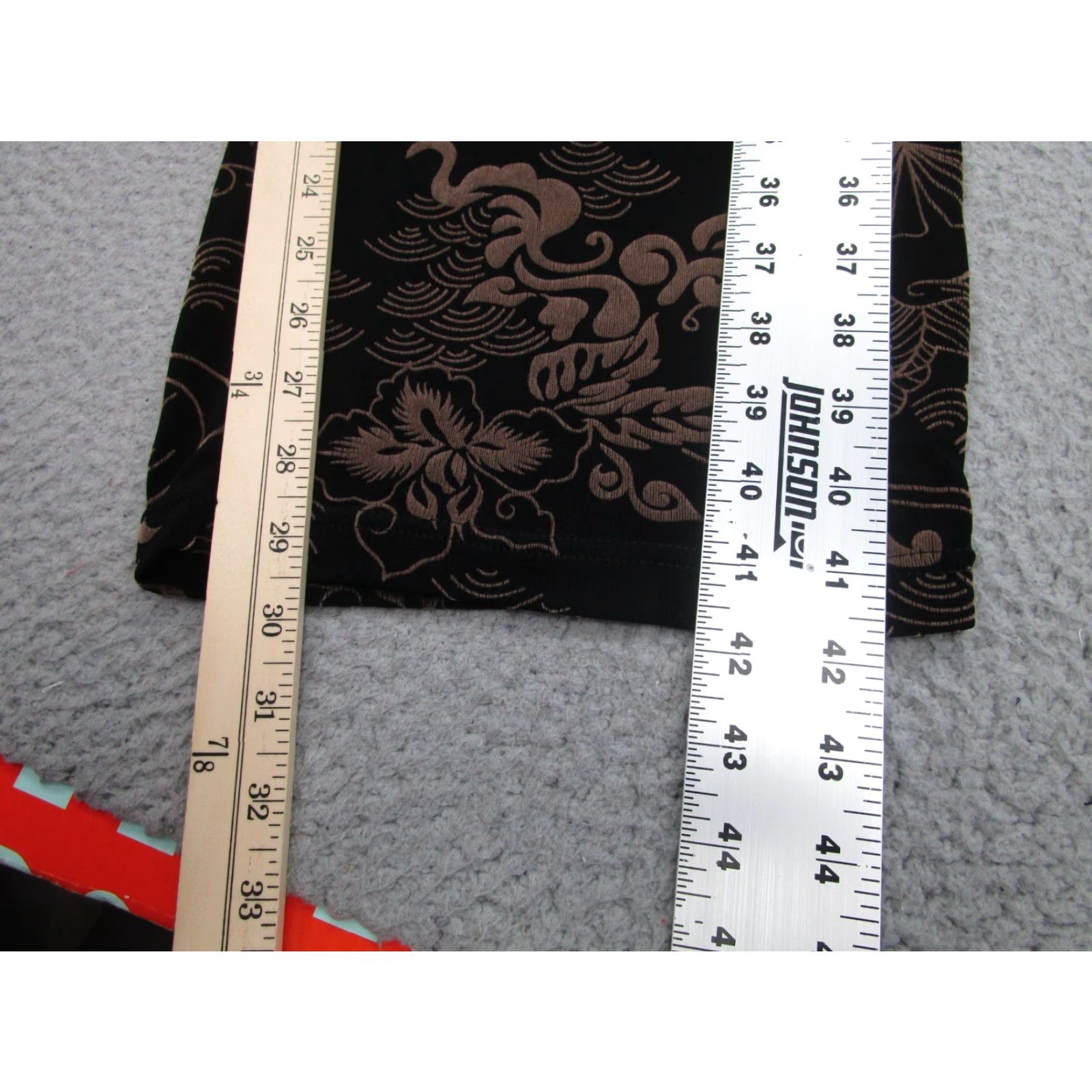 Velvet VINTAGE Slinky Pants Womens L Black Beige Whims Goth Velvet Floral y2k Boho Wide Size 36" / US 14 / IT 50 - 4 Thumbnail