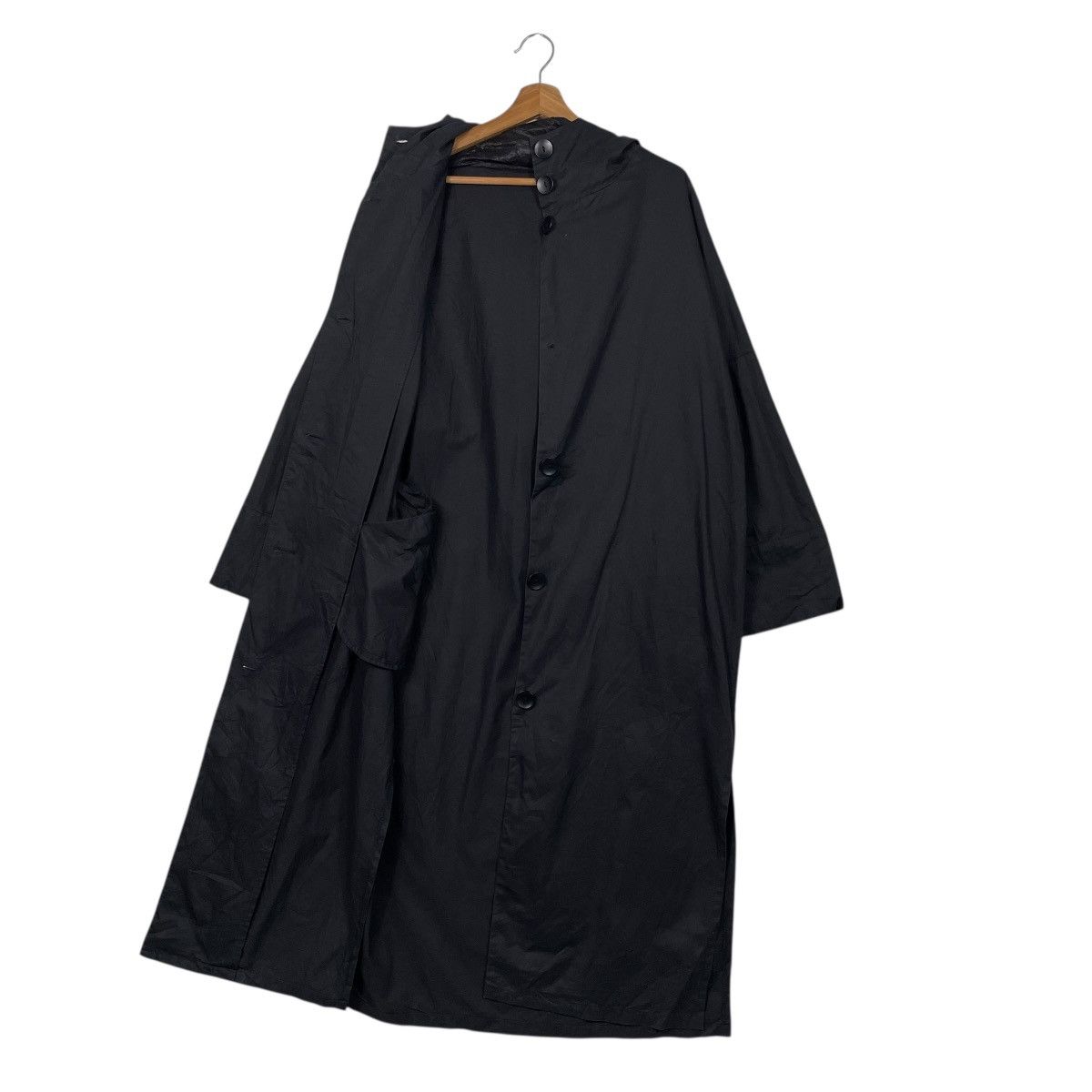Antigua Antiqua Black Hooded Overcoat Size L / US 10 / IT 46 - 11 Thumbnail