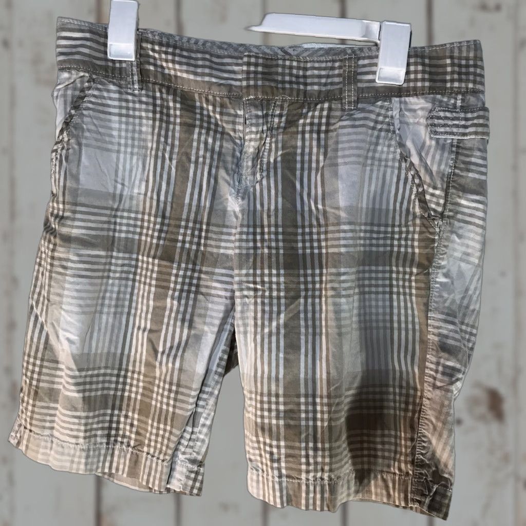 Old Navy Vintage Old Navy Women’s Bermuda Shorts Beige White Plaid Cotton 10 Summer Casual Size 32" / US 10 / IT 46 - 1 Thumbnail