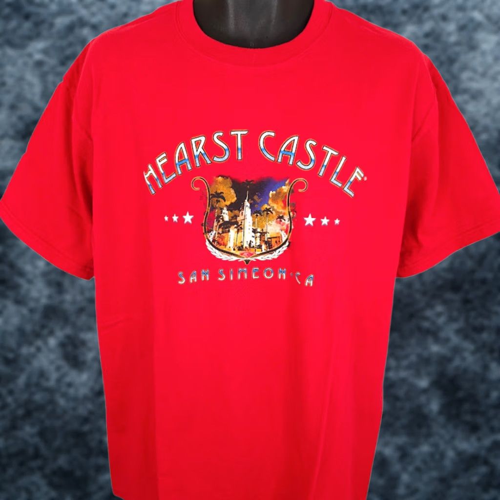 Anvil VINTAGE Hearst Castle T Shirt Mens XL Red California 90s San Simeon Tourism Souvenir Travel T-Shirt Size US XL / EU 56 / 4 - 1 Thumbnail