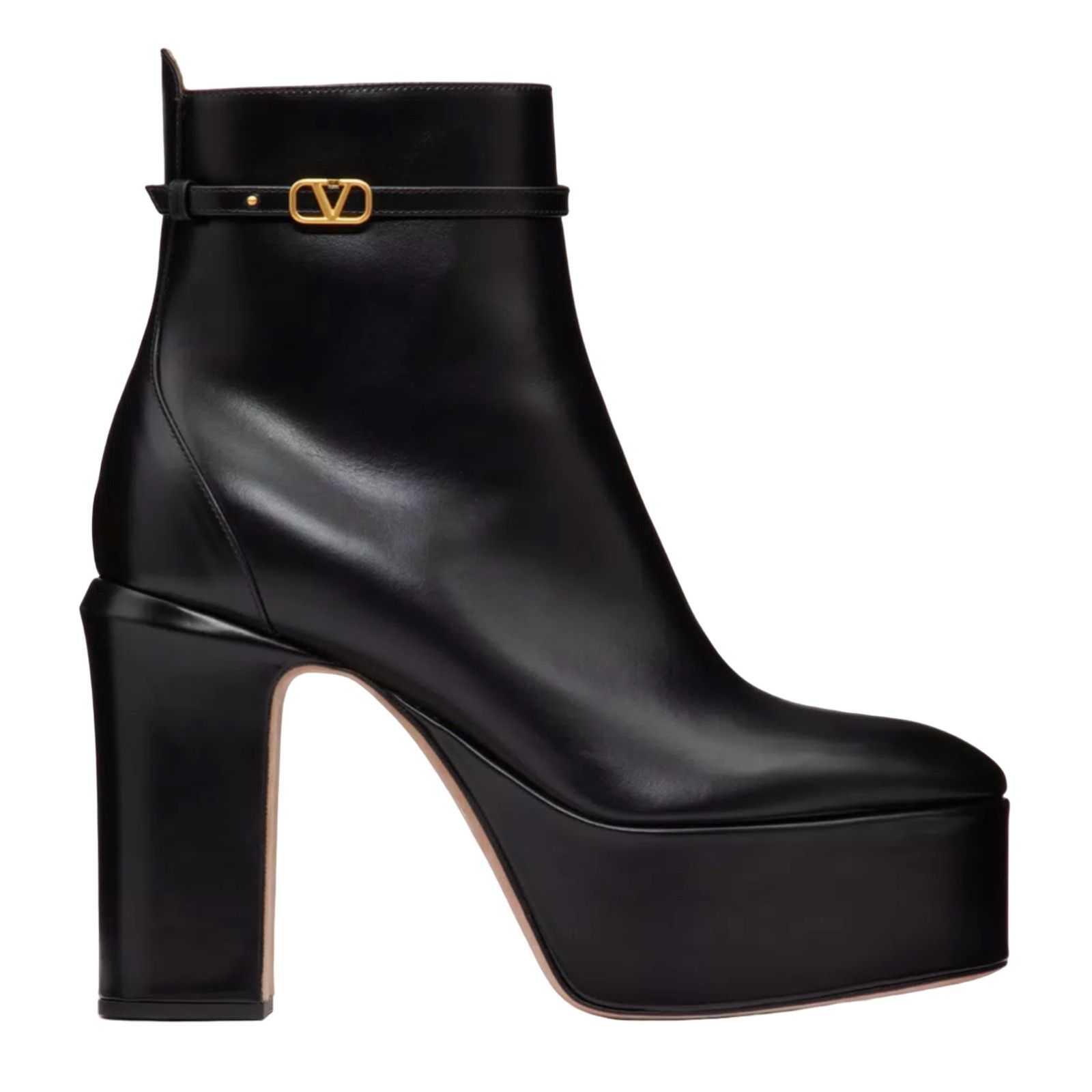 Valentino Valentino Tan-go 120 Black Leather Short Ankle Block Heel Size US 11.5 / IT 41.5 - 1 Thumbnail