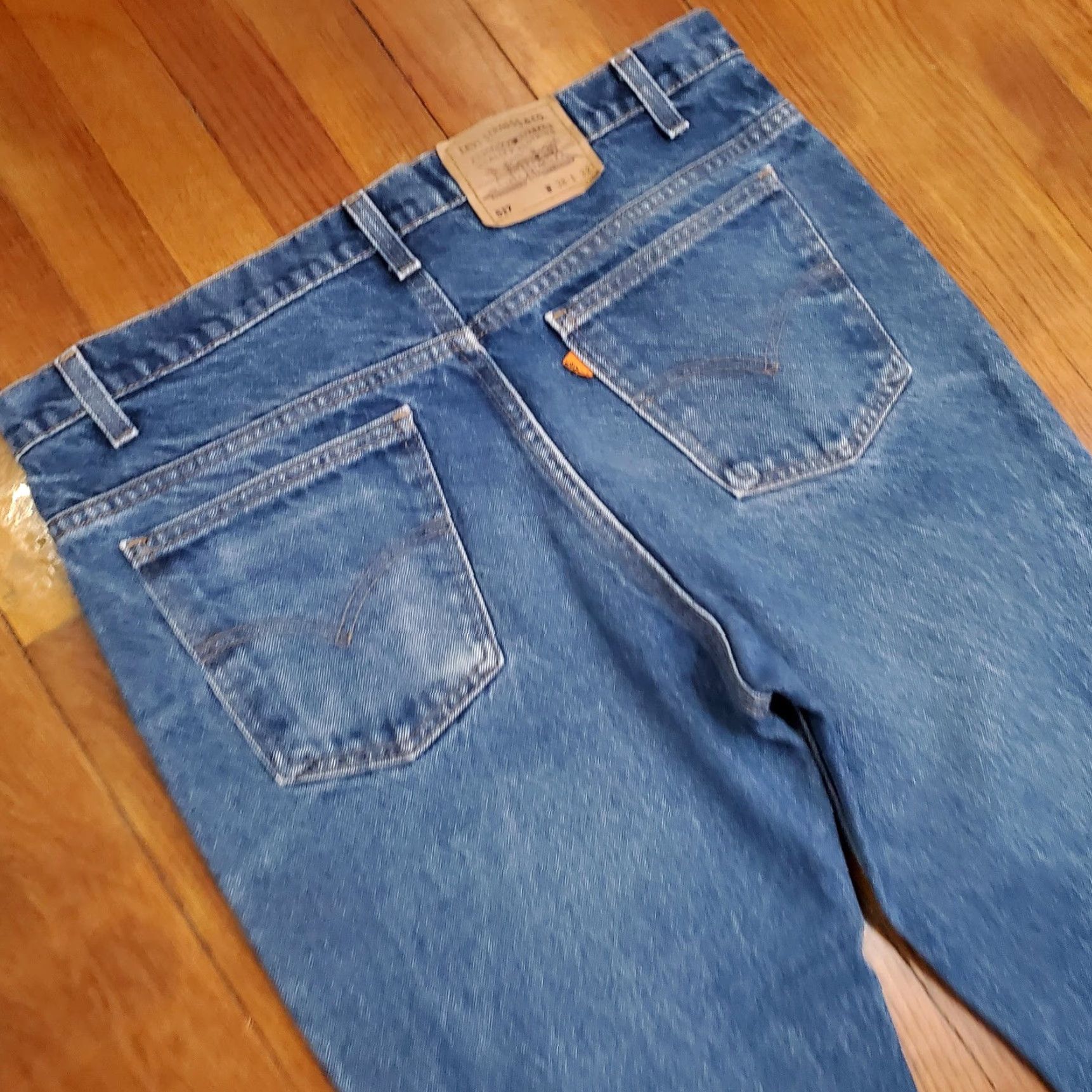 Levi's VINTAGE Levi's 517 Jeans Mens 38x29 Blue Bootcut Slim Fit Orange Tab Denim 80s Size US 38 / EU 54 - 3 Thumbnail