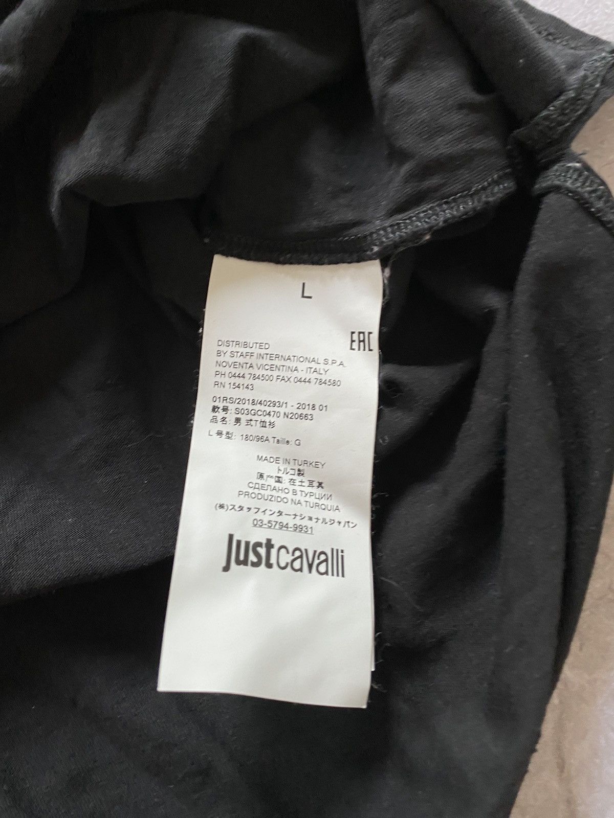 Just Cavalli × Roberto Cavalli Just Cavalli Big Centre Logo Luxury Short Sleeve Tee Shirt Size US L / EU 52-54 / 3 - 9 Thumbnail
