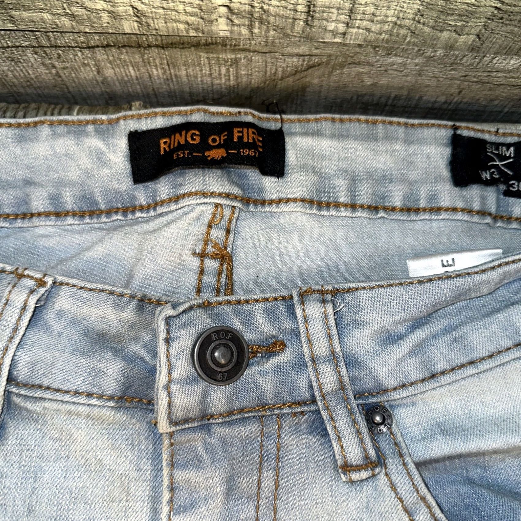 Ring Of Fire Ring of Fire Jeans Men 31x30 Denim Slim Regular Blue Cotton Blend Logo Casual Skinny Pants Size US 31 - 3 Thumbnail