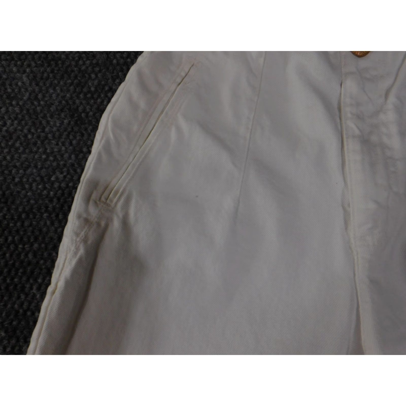 Zara Zara Womens Pants Large White Pleated Front Chino Trousers 100% Cotton High Rise Size 36" / US 14 / IT 50 - 5 Thumbnail