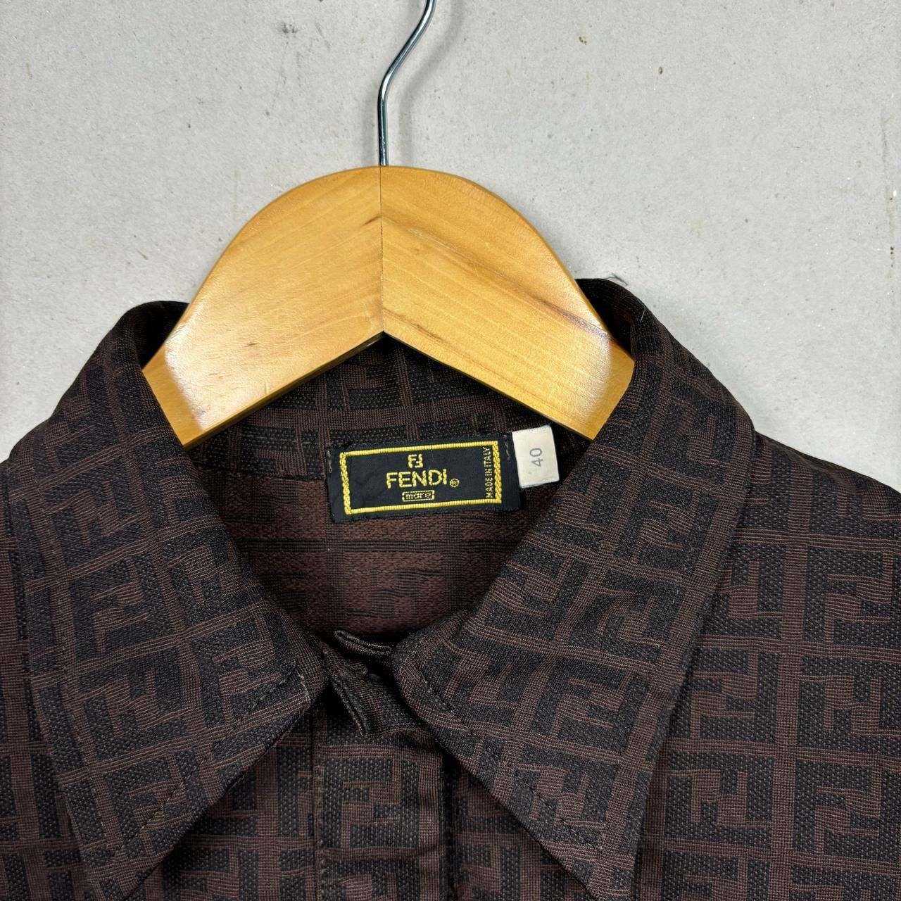 Fendi Vintage Fendi Mare Zucca Monogram Polo Shirt Brown IT40 Size S / US 4 / IT 40 - 6 Thumbnail