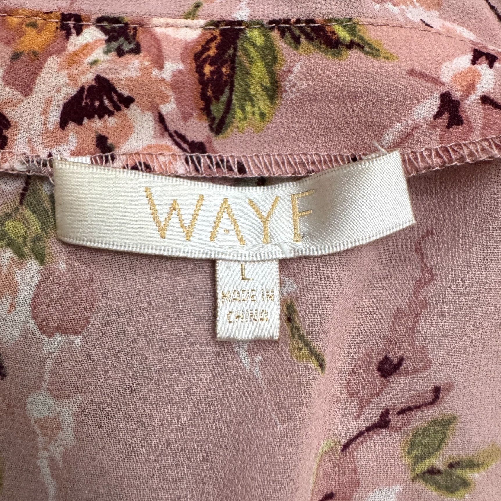 Vintage WAYF Dress Womens Midi Floral Wrap Ruffle Pink Hi-Low Short Sleeve Bohemian L Pink Womens Size L / US 10 / IT 46 - 5 Thumbnail