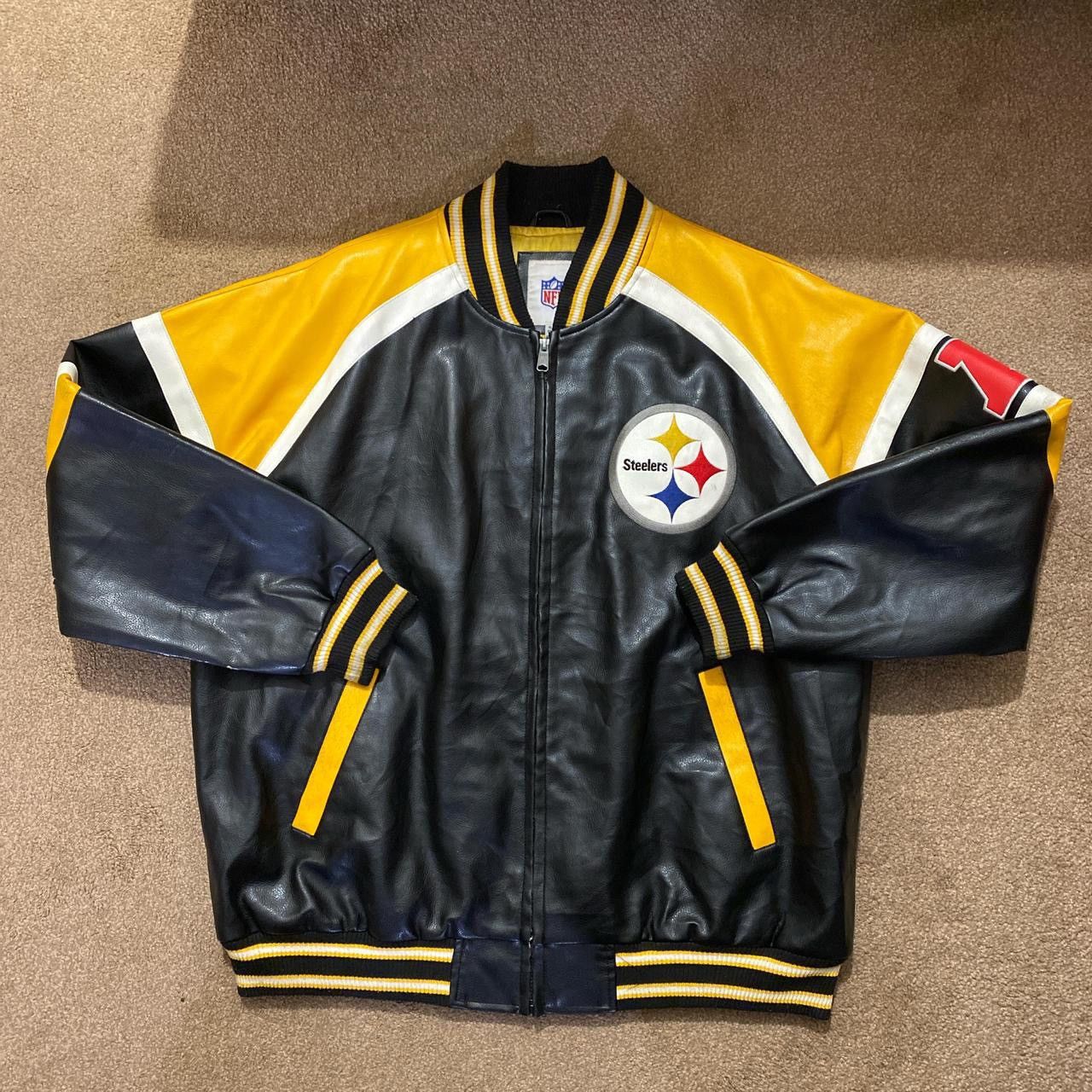 NFL NFL Pittsburgh Steelers Leather Jacket Size US XL / EU 56 / 4 - 2 Thumbnail