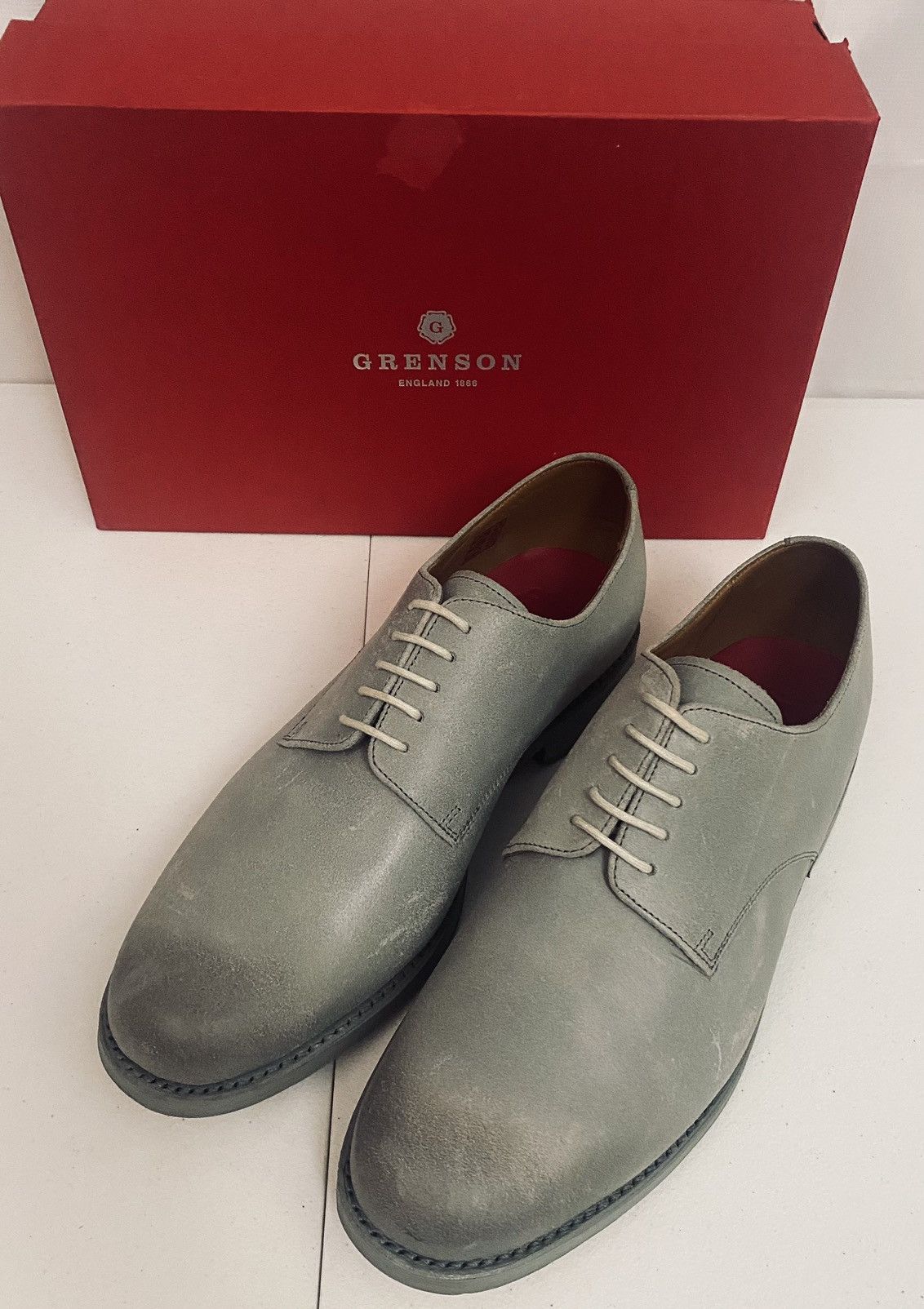Grenson Grenson Grey Leather Burnished Toe Finnegan Derby 11 NIB Size US 11 / EU 44 - 11 Thumbnail