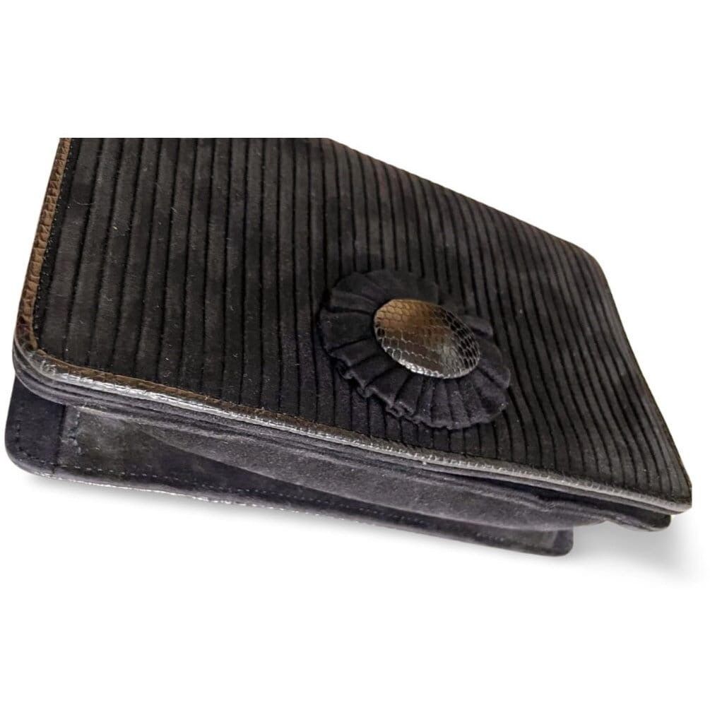 Bottega Veneta Vintage Bottega Venetia black suede clutch bag with bow Size ONE SIZE - 3 Thumbnail