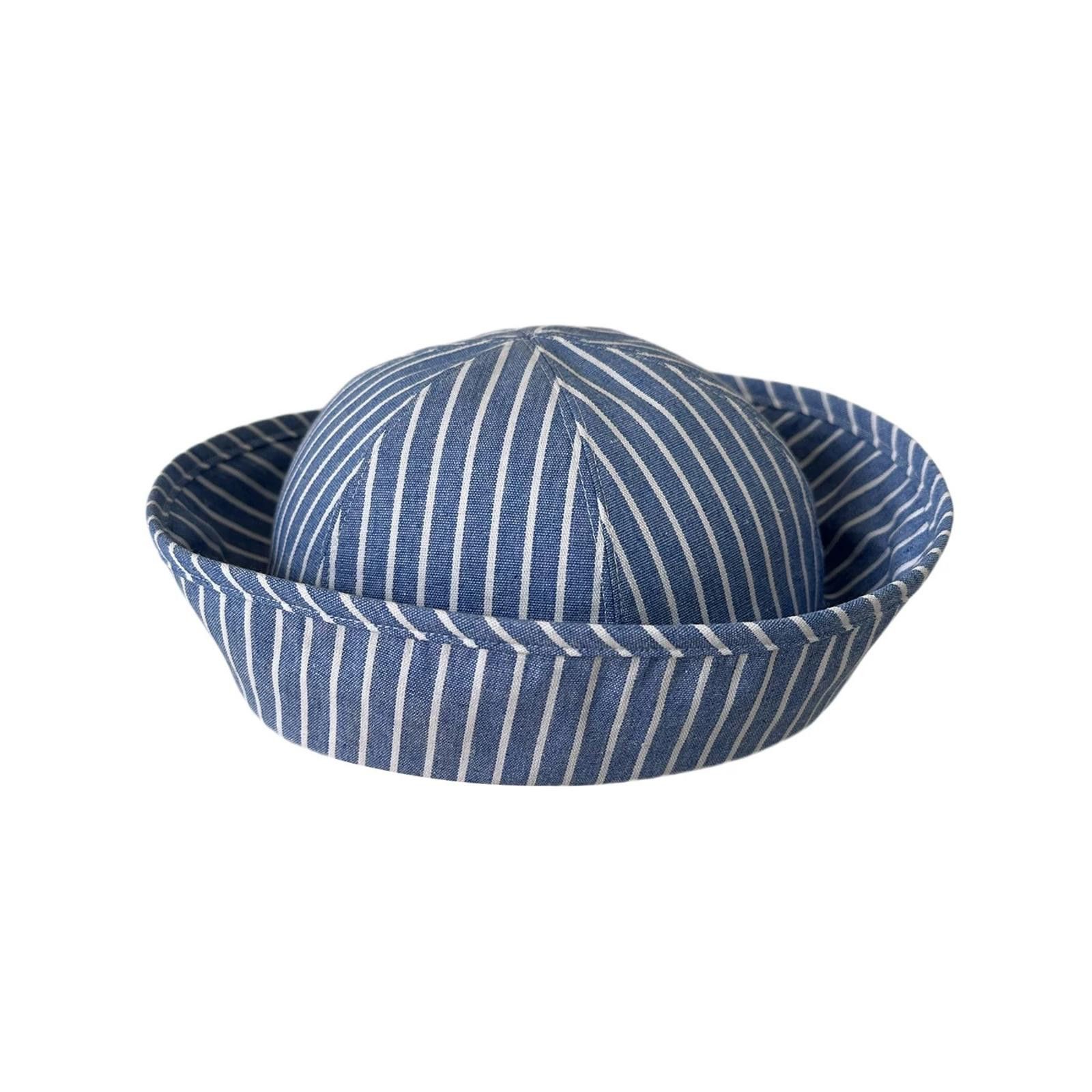 Japanese Brand Retro Blue White Beret Sailor Cap Y2K French Girl Aesthetic Size ONE SIZE - 6 Thumbnail