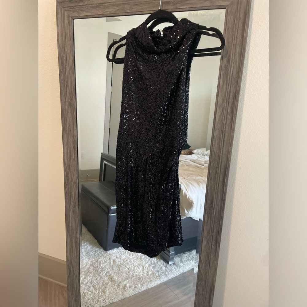 Other Gianni Bini Jada sequin halter neck sleeveless black mini s Size M / US 6-8 / IT 42-44 - 3 Thumbnail