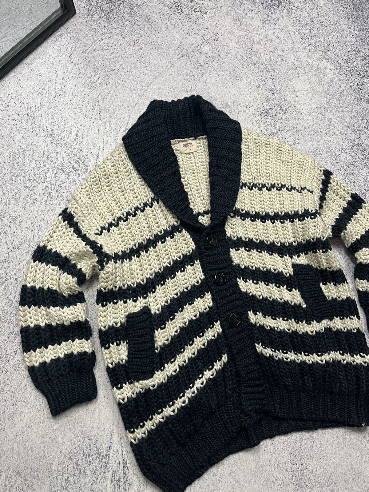 Jean Paul Gaultier Women's Jean Paul Gaultier Lindex Wool Black White Cardigan Size L / US 10 / IT 46 - 3 Thumbnail