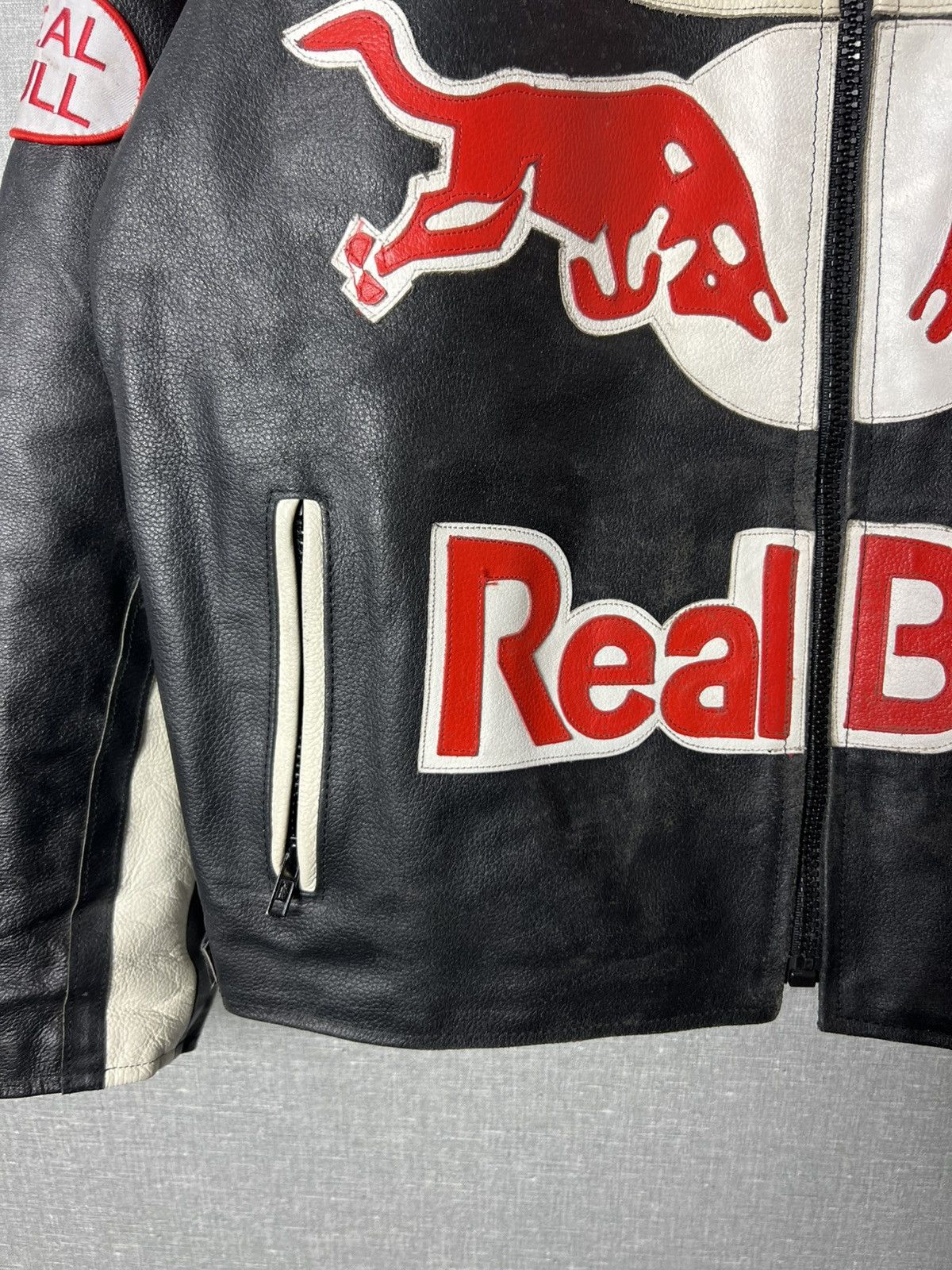 Genuine Leather × Red Bull × Vintage REAL BULL Racing Leather Jacket Biker Alpinestars Michelin Size US L / EU 52-54 / 3 - 7 Thumbnail