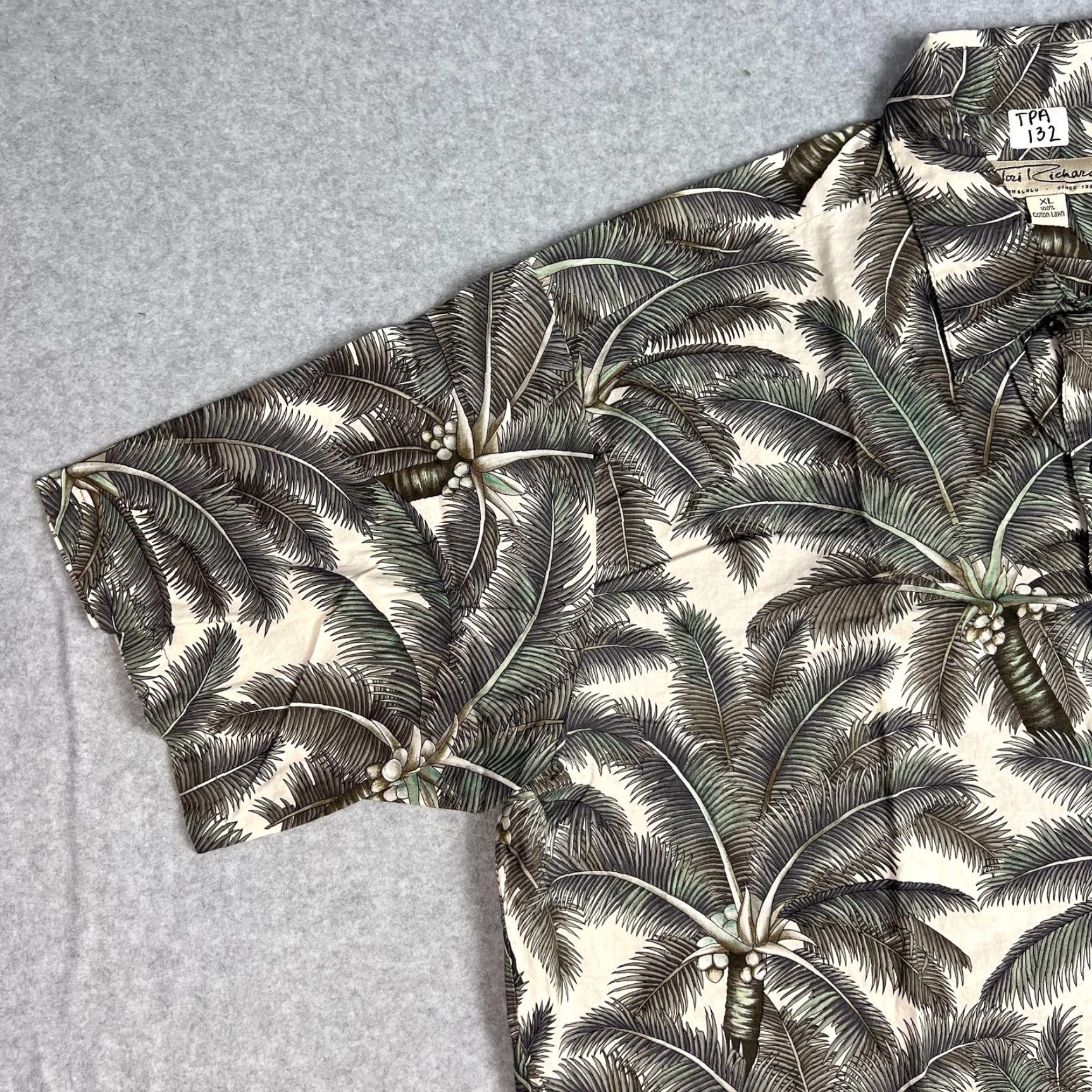 Tori Richard Tori Richard Shirt Mens XL Brown Tan Palm Tree Hawaiian Aloha Button Up Cotton Size US XL / EU 56 / 4 - 6 Thumbnail