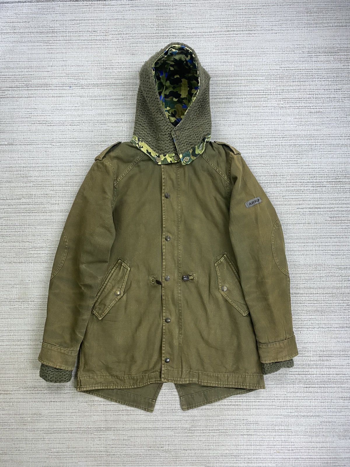 Vintage Vintage Arkap Military Made In Italy Canvas Hoodie Jacket Size US M / EU 48-50 / 2 - 1 Thumbnail