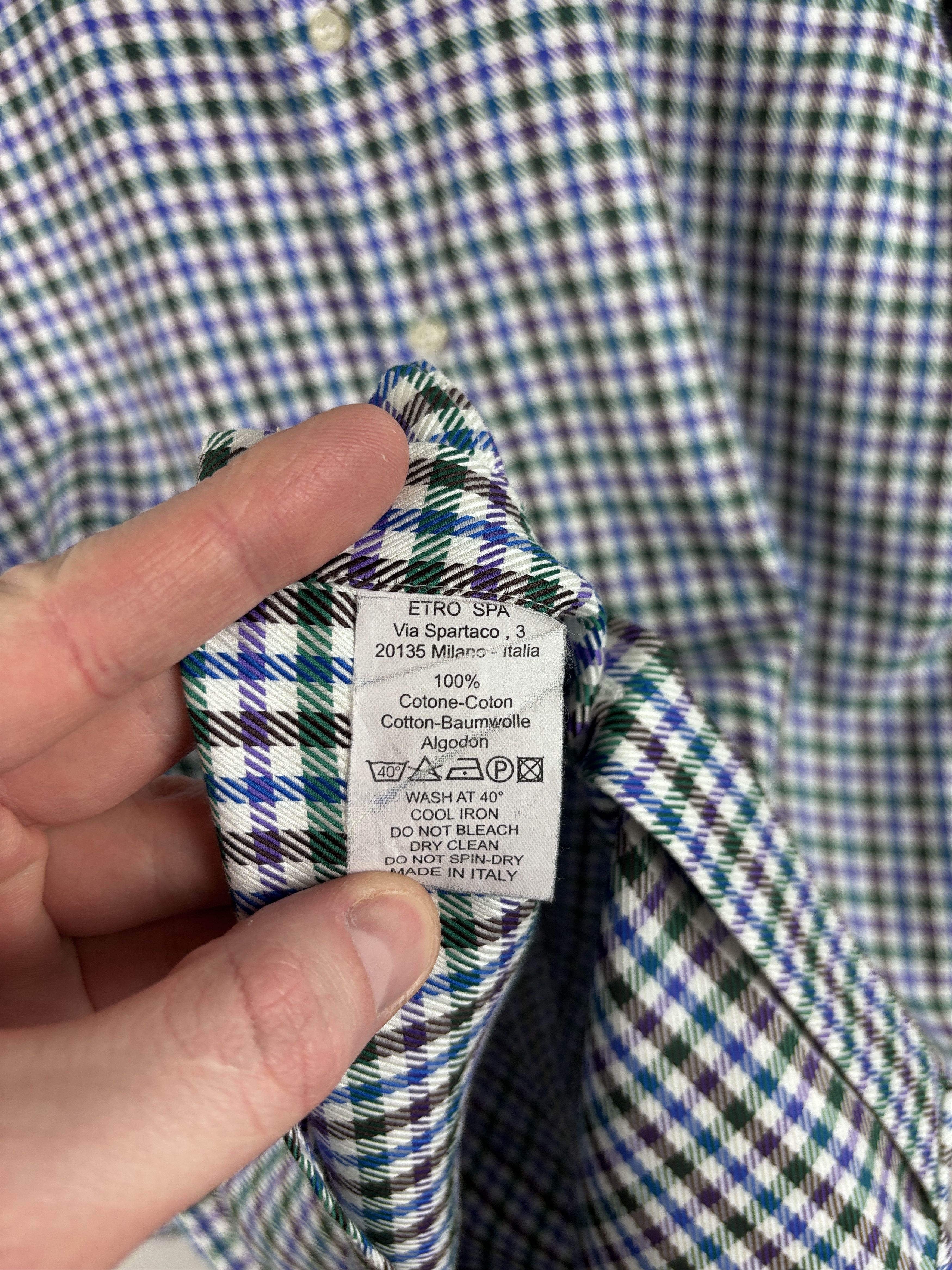 Etro Etro Button Up Long Sleeve Check Shirt Plaid Multicolor 41 Size US L / EU 52-54 / 3 - 9 Thumbnail