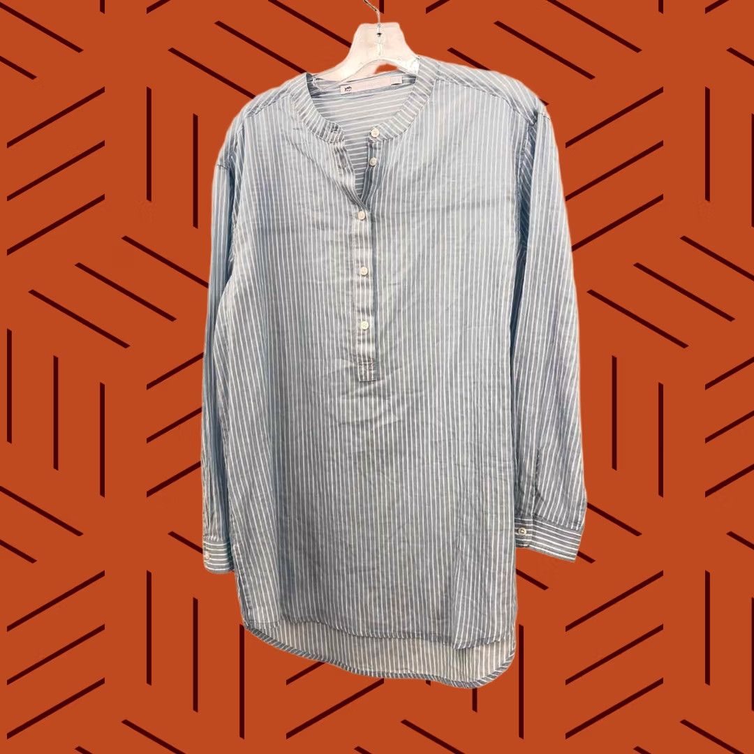 Southern Tide Southern Tide Blue Size Small Stripe Long Sleeve Blouse Size S / US 4 / IT 40 - 1 Thumbnail