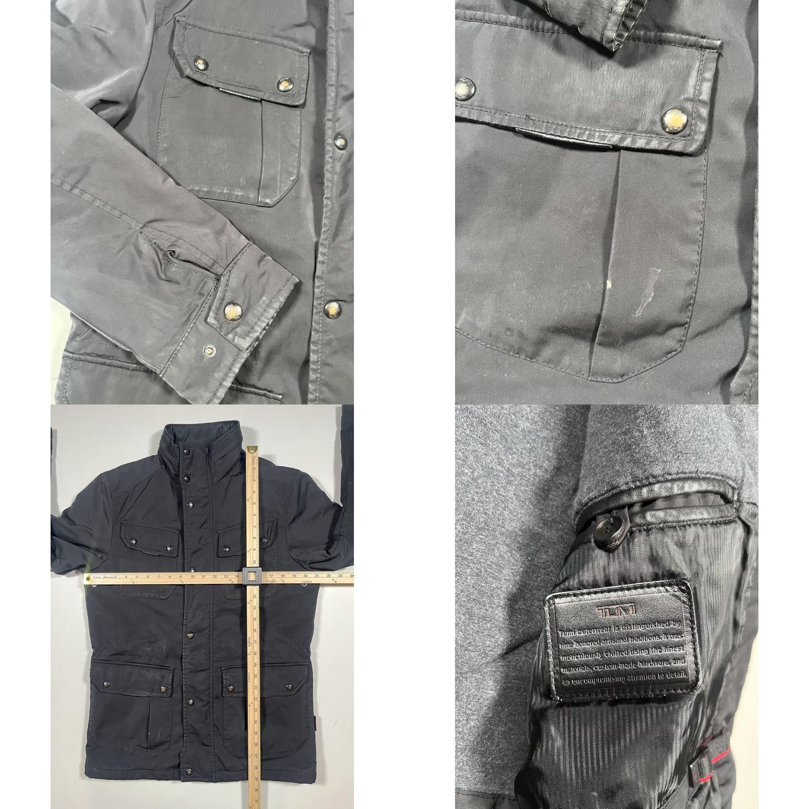 Tumi Tumi Field Jacket Mens Small Black Military Travel Insulated Pockets Coat Size US S / EU 44-46 / 1 - 8 Thumbnail