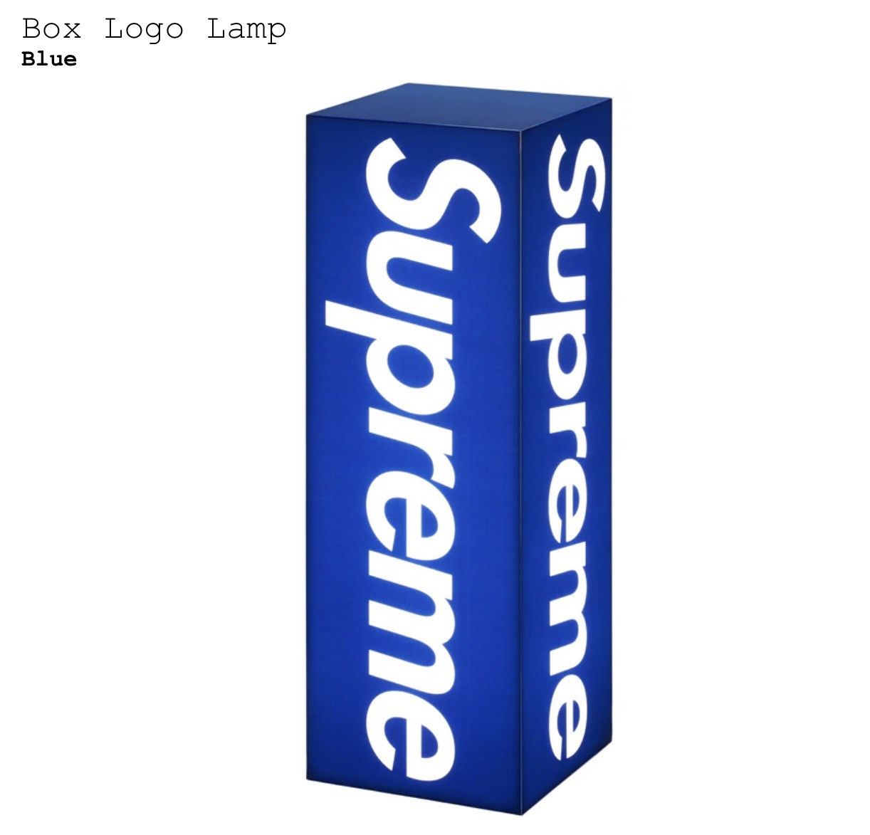 Supreme Supreme Box Logo Lamp Size ONE SIZE - 2 Thumbnail
