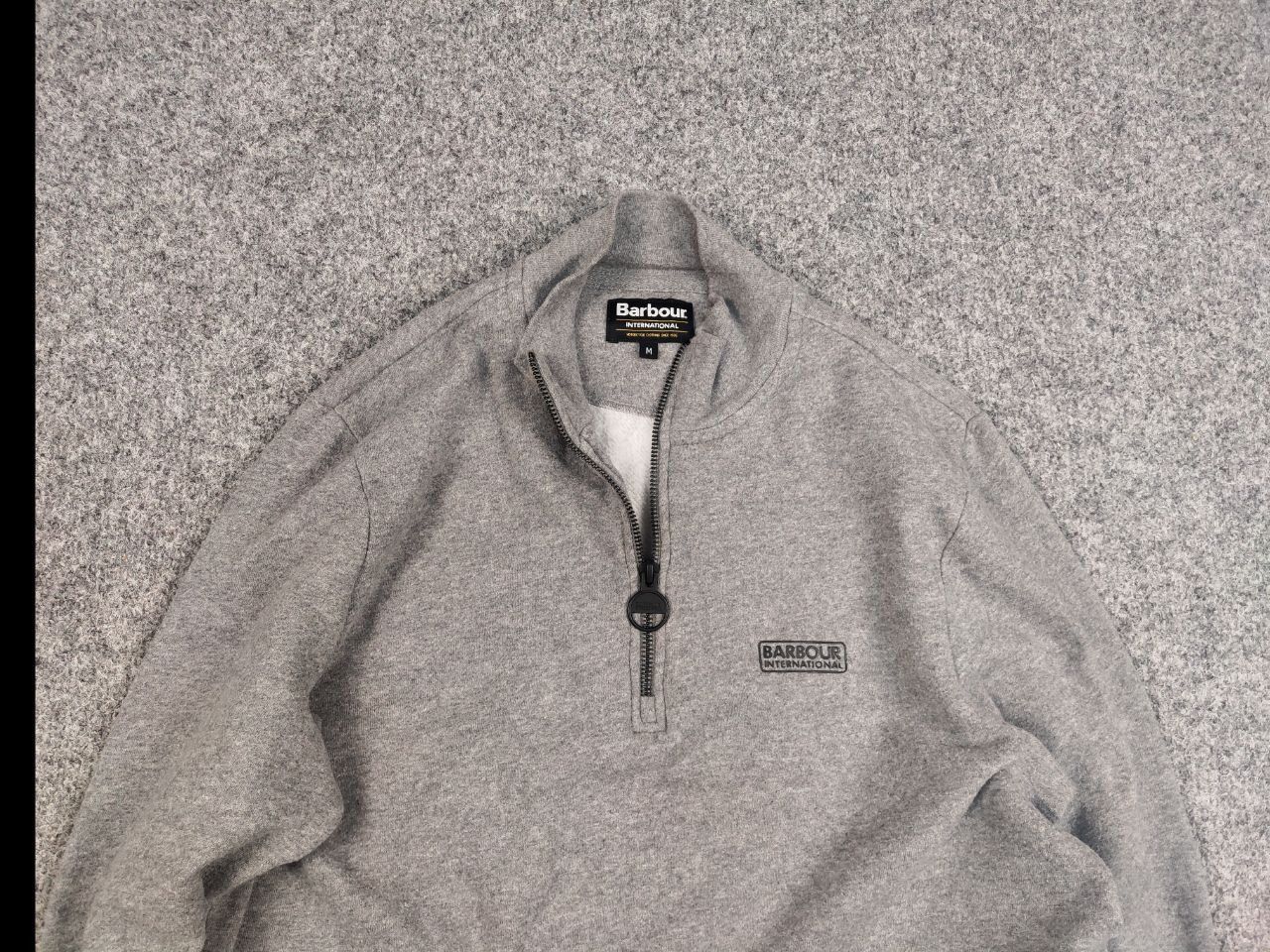 Barbour Barbour International Gray Logo Pullover 1/4 zip Sweatshirt Size US M / EU 48-50 / 2 - 4 Thumbnail