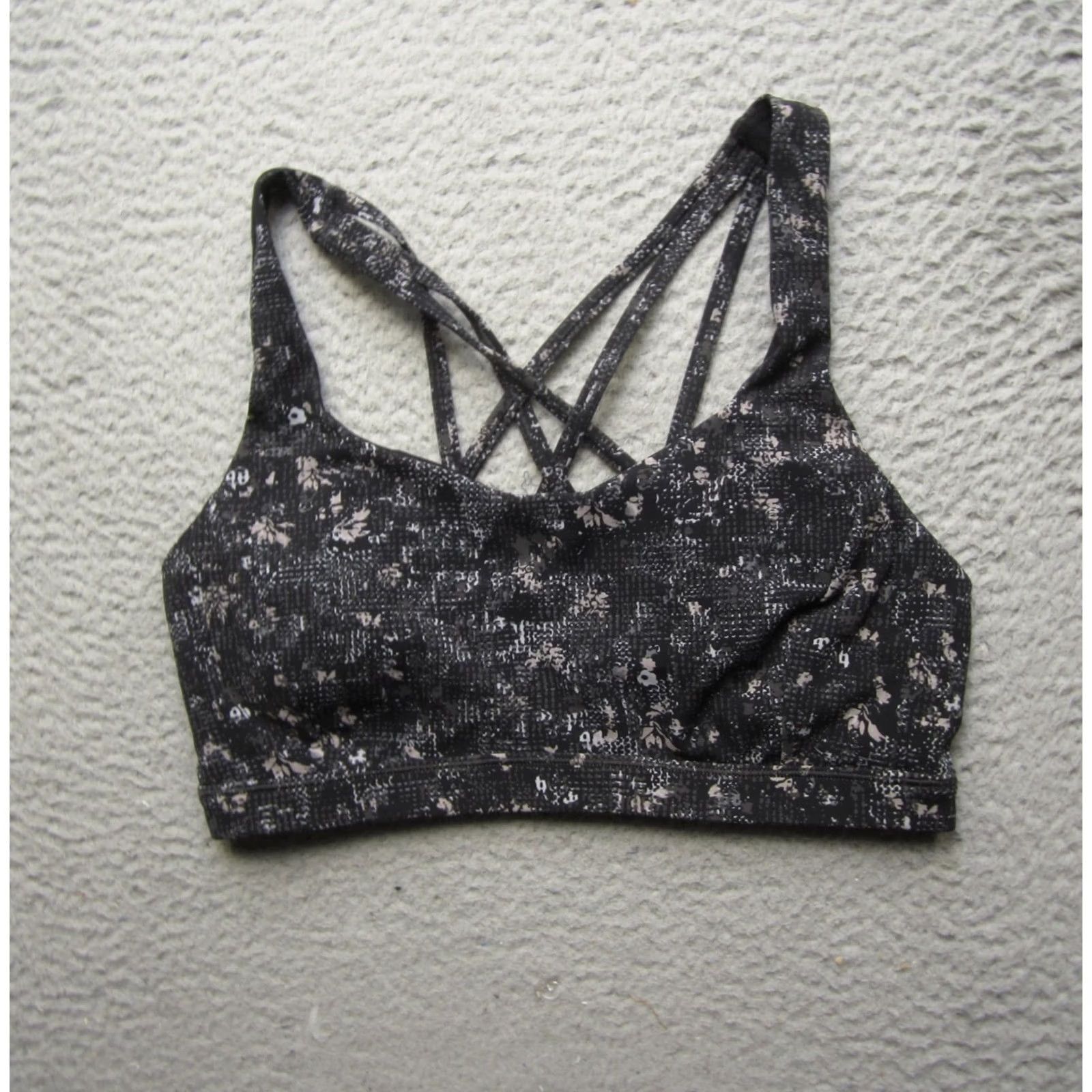Lululemon Lululemon Energy Bra Womens 8 Gray Sport Performance Running Racerback Medium Support Wireless Full Cup Geometric Pattern Crew N/A Size ONE SIZE - 2 Thumbnail