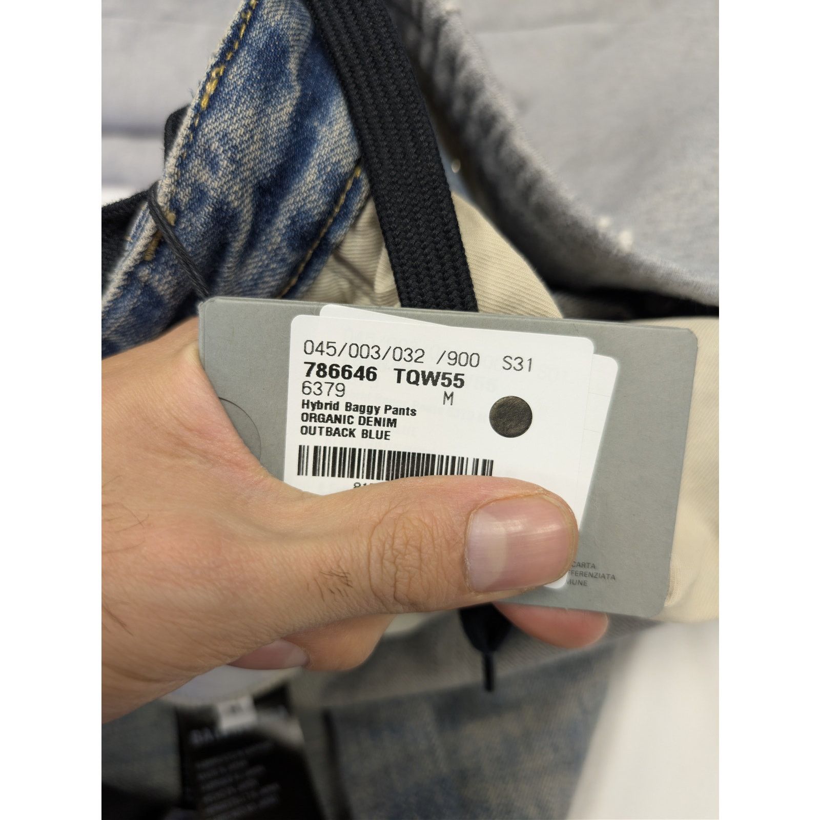 Balenciaga o1rshd1 Organic Denim Hybrid Baggy Pants Jean Outback Blue Size US 32 / EU 48 - 23 Thumbnail