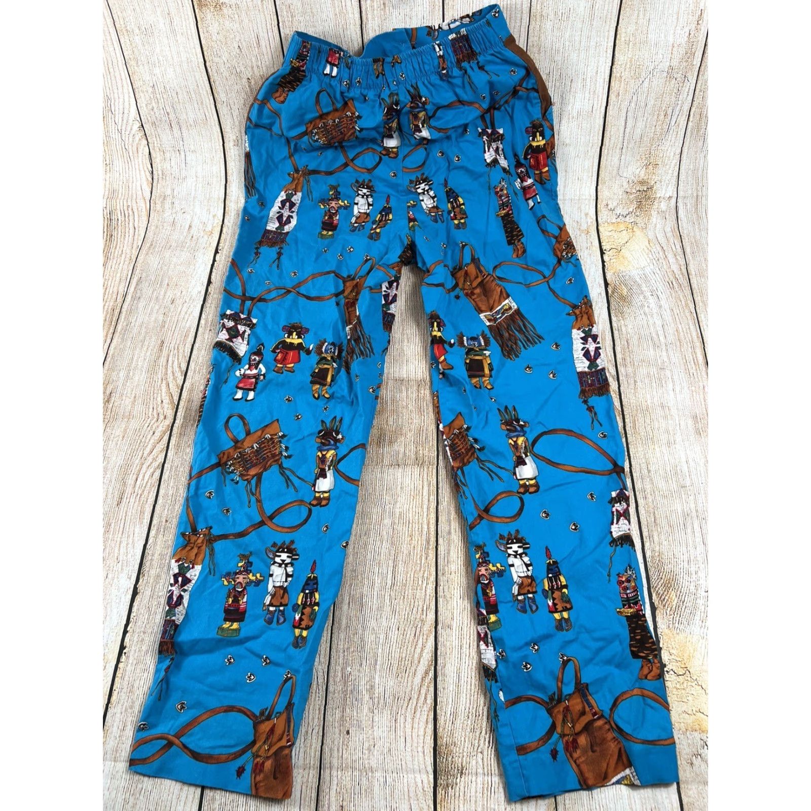 Vintage VINTAGE Ali Miles Women Pants Western Navajo Boho Blue Size 12 USA Chino Good Condition Size 34" / US 12 / IT 48 - 3 Thumbnail