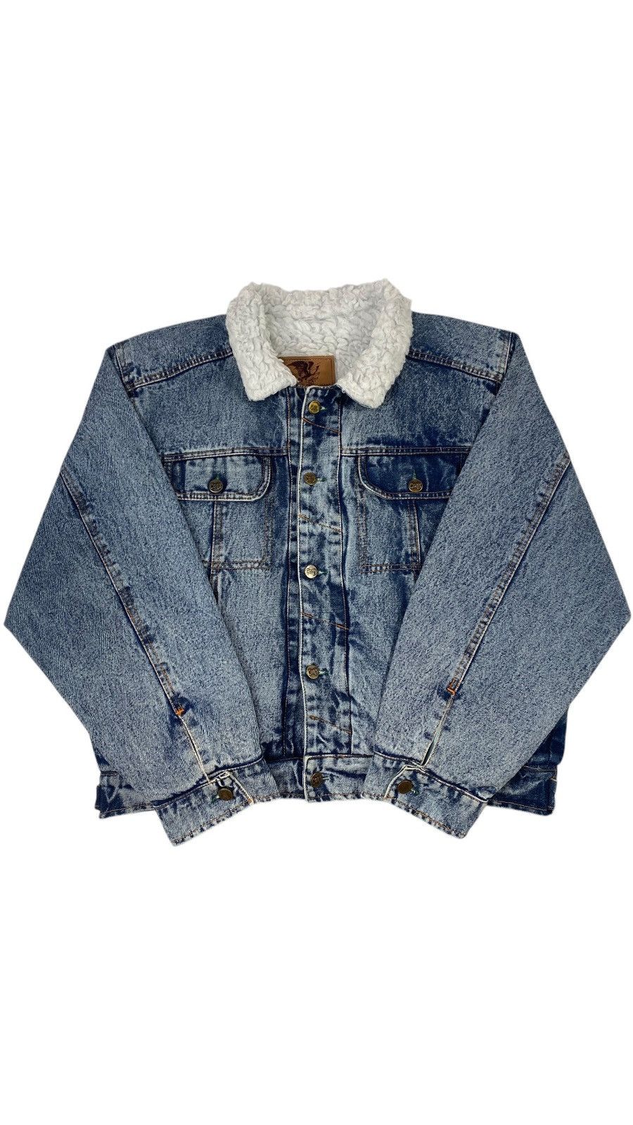 Vintage 🔥LASTDROP🔥 Vintage 90s Baggy Oversized Sherpa Denim Jacket Size US L / EU 52-54 / 3 - 3 Thumbnail