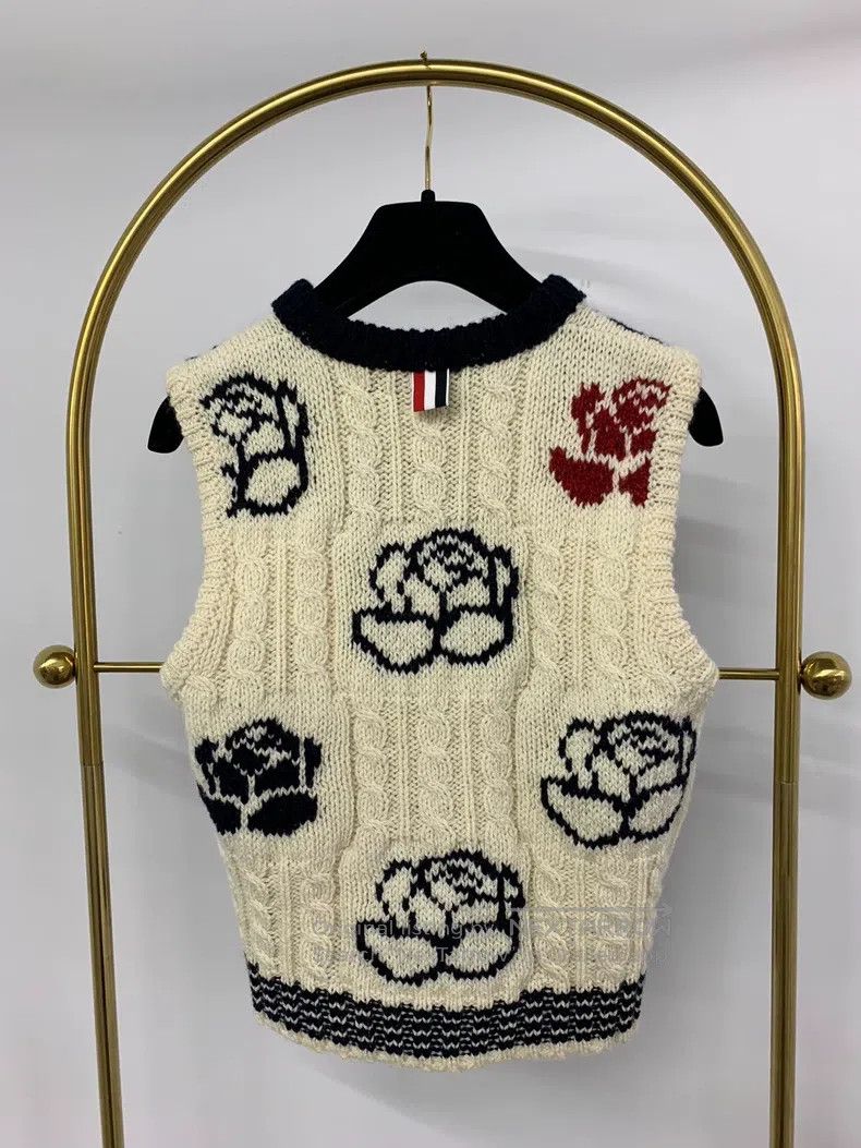 Thom Browne Thom Browne Black and White Printed Knit Vest Size US XS / EU 42 / 0 - 2 Thumbnail