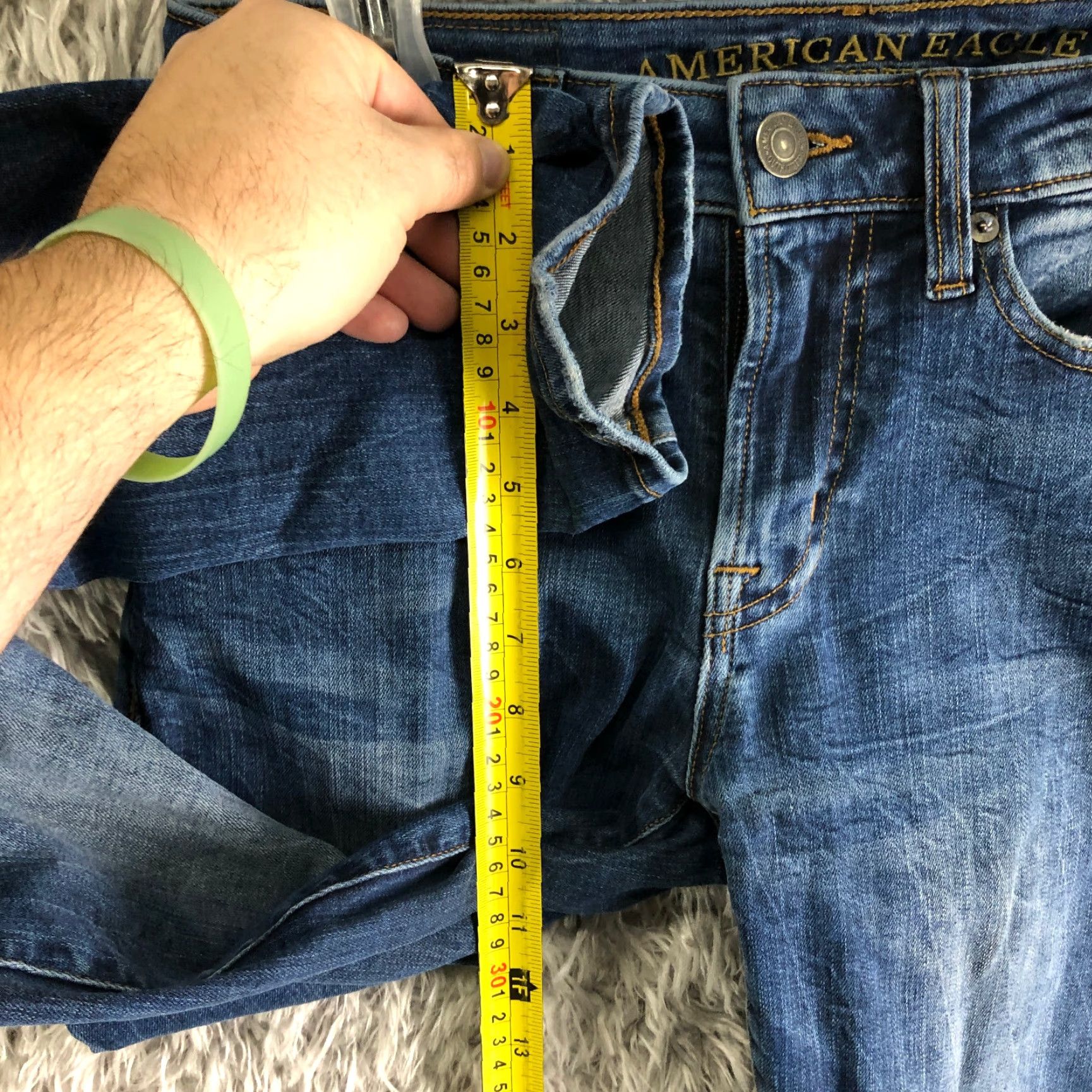 American Eagle Outfitters American Eagle Jeans Mens 28x28 Mid Rise Skinny Blue Denim 5-Pocket Regular Belt Loops Vintage No Size US 28 / EU 44 - 4 Thumbnail