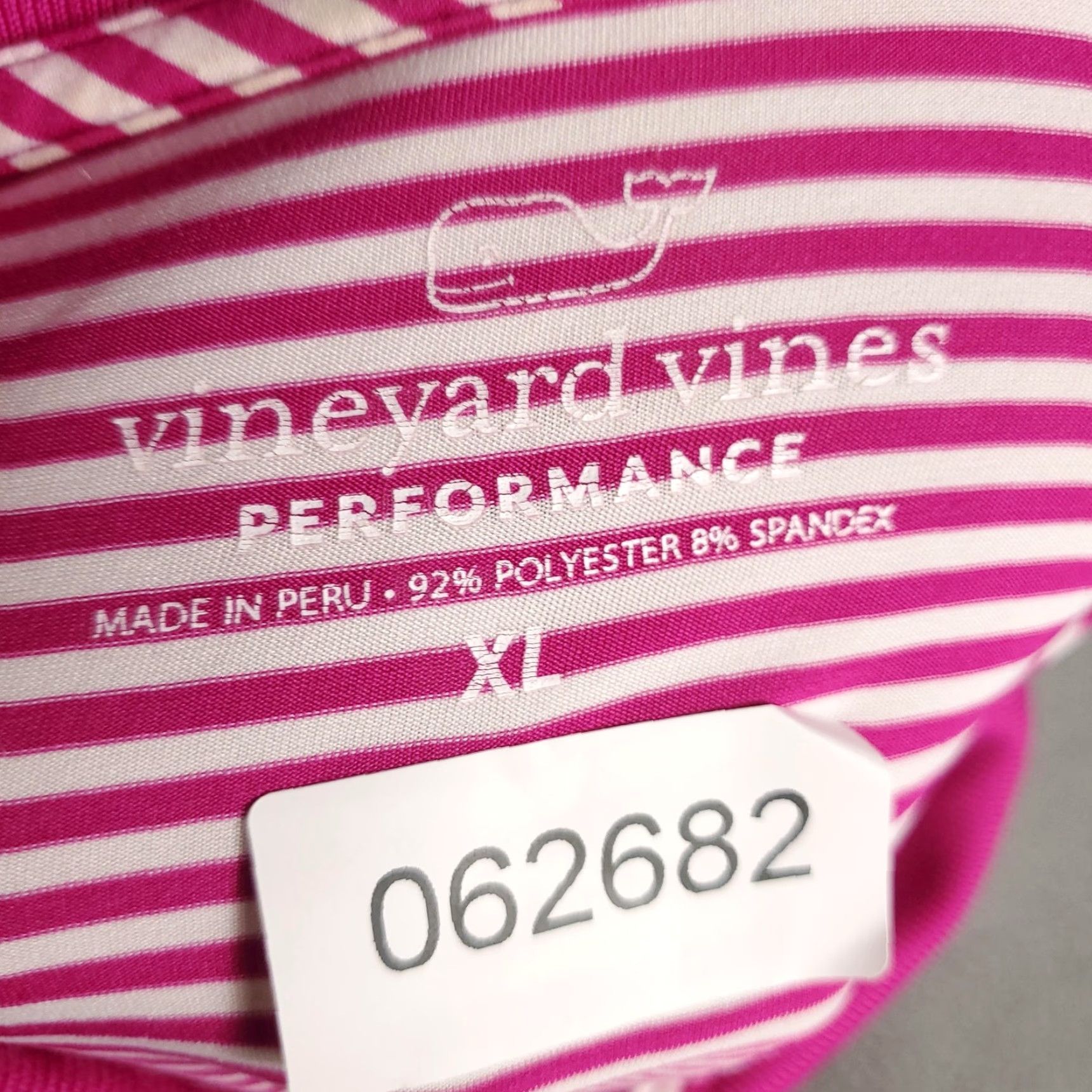 Vineyard Vines Vineyard Vines Polo Shirt Mens XL Pink White Striped Performance Golf Whale Logo Size US XL / EU 56 / 4 - 7 Thumbnail